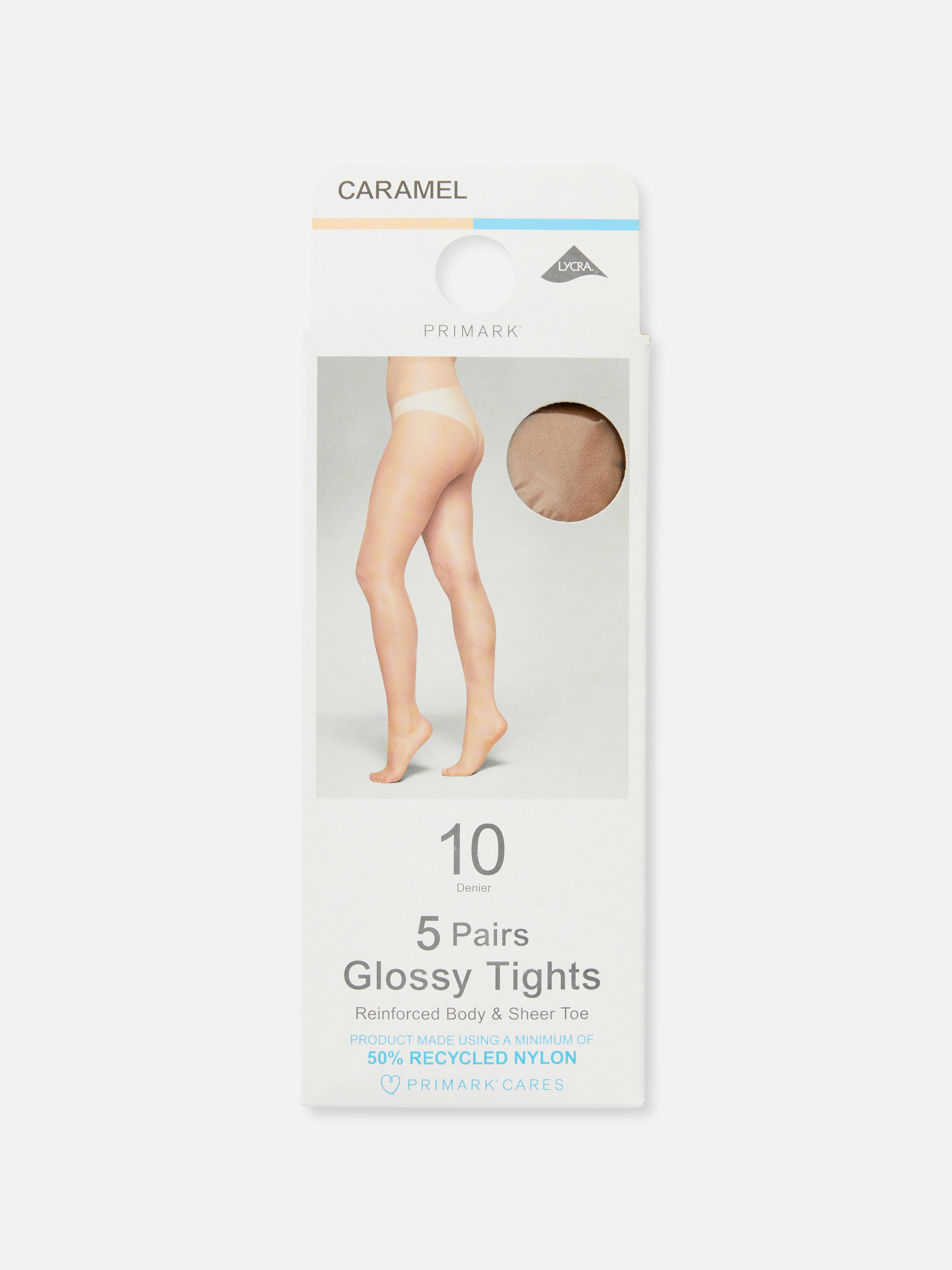5pk 10 Denier Glossy Tights