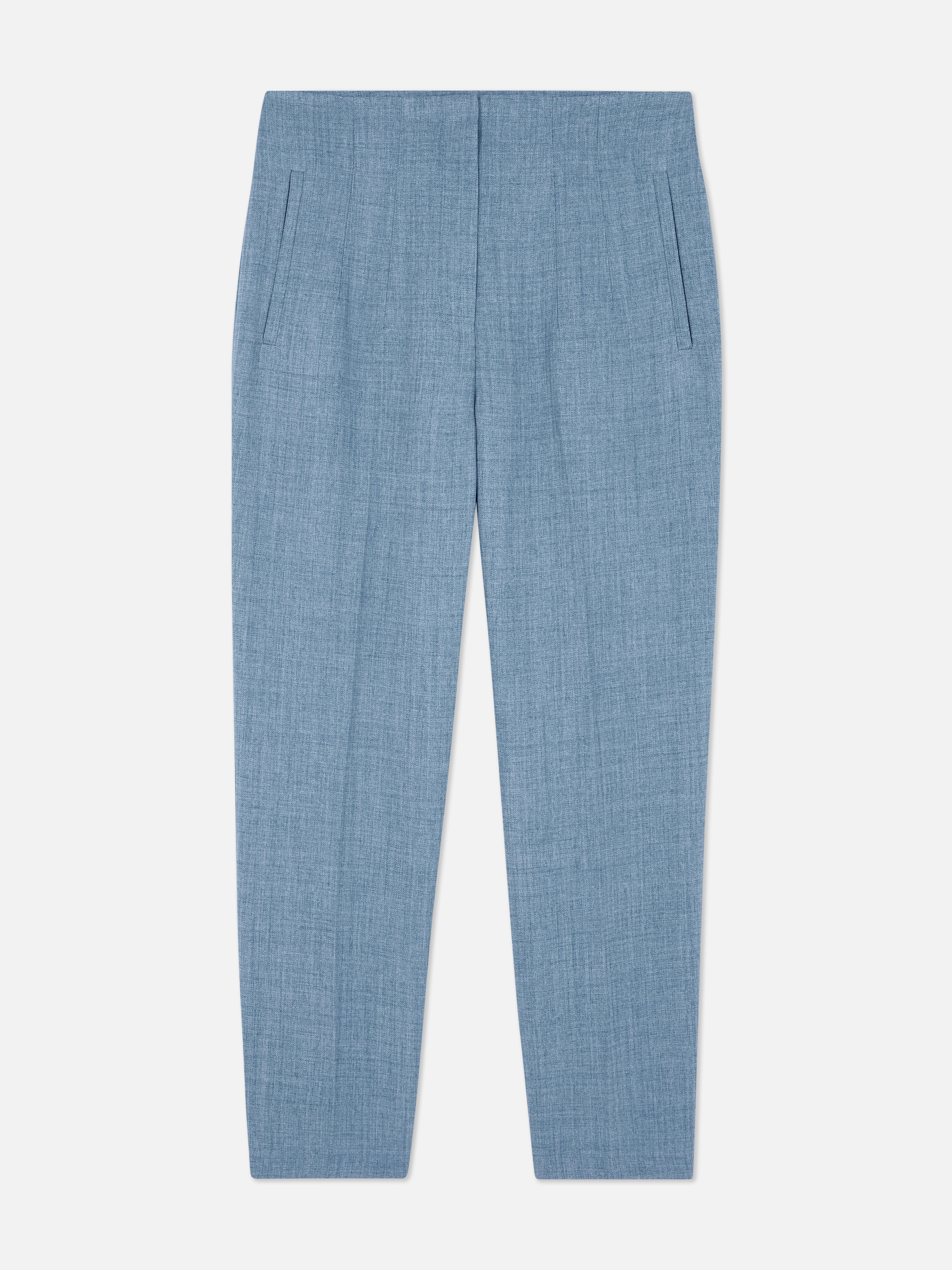 Pantalon taille haute à surpiqûres