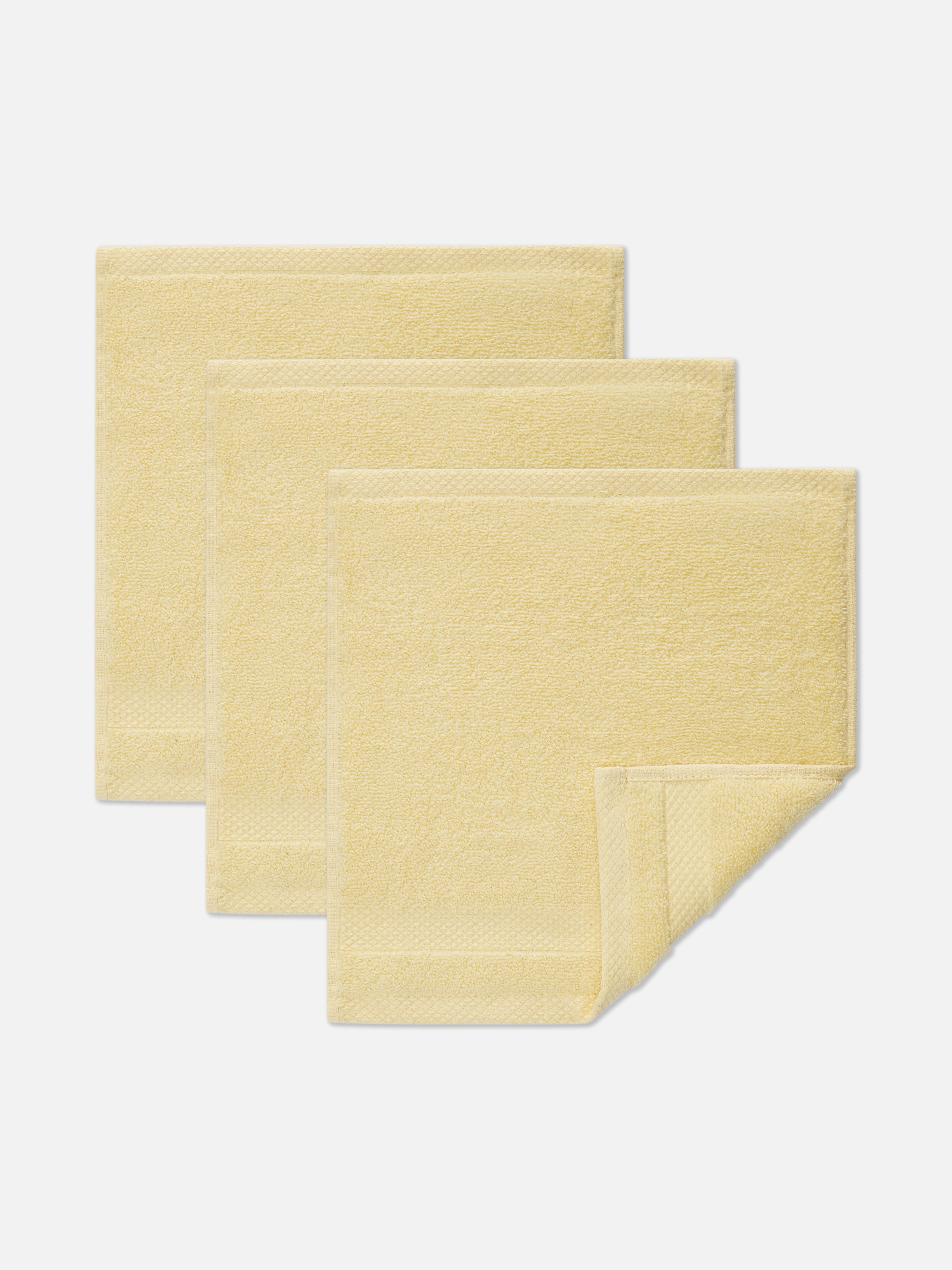 3pk Face Cloths Lemon