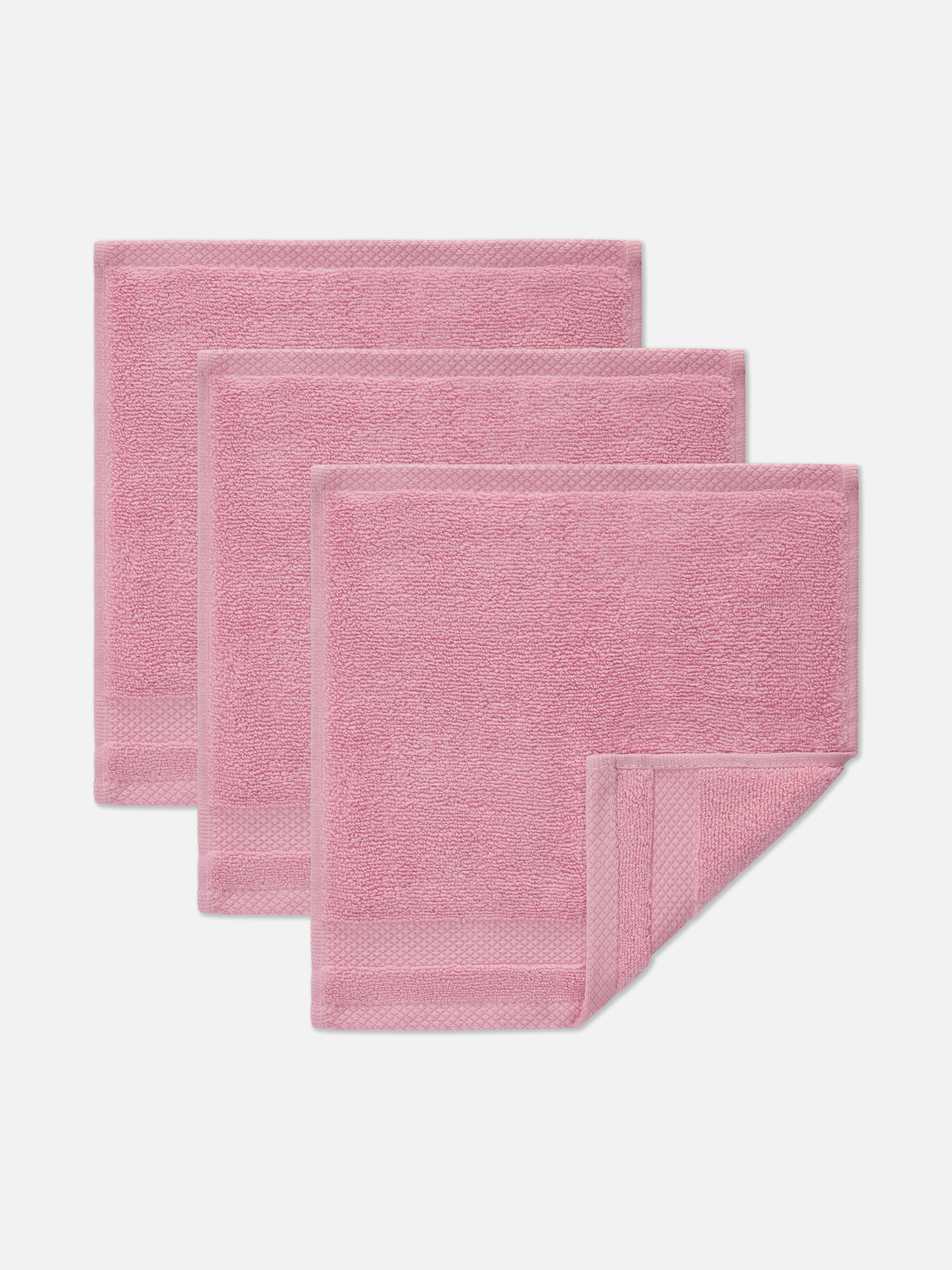 3pk Face Cloths Pink