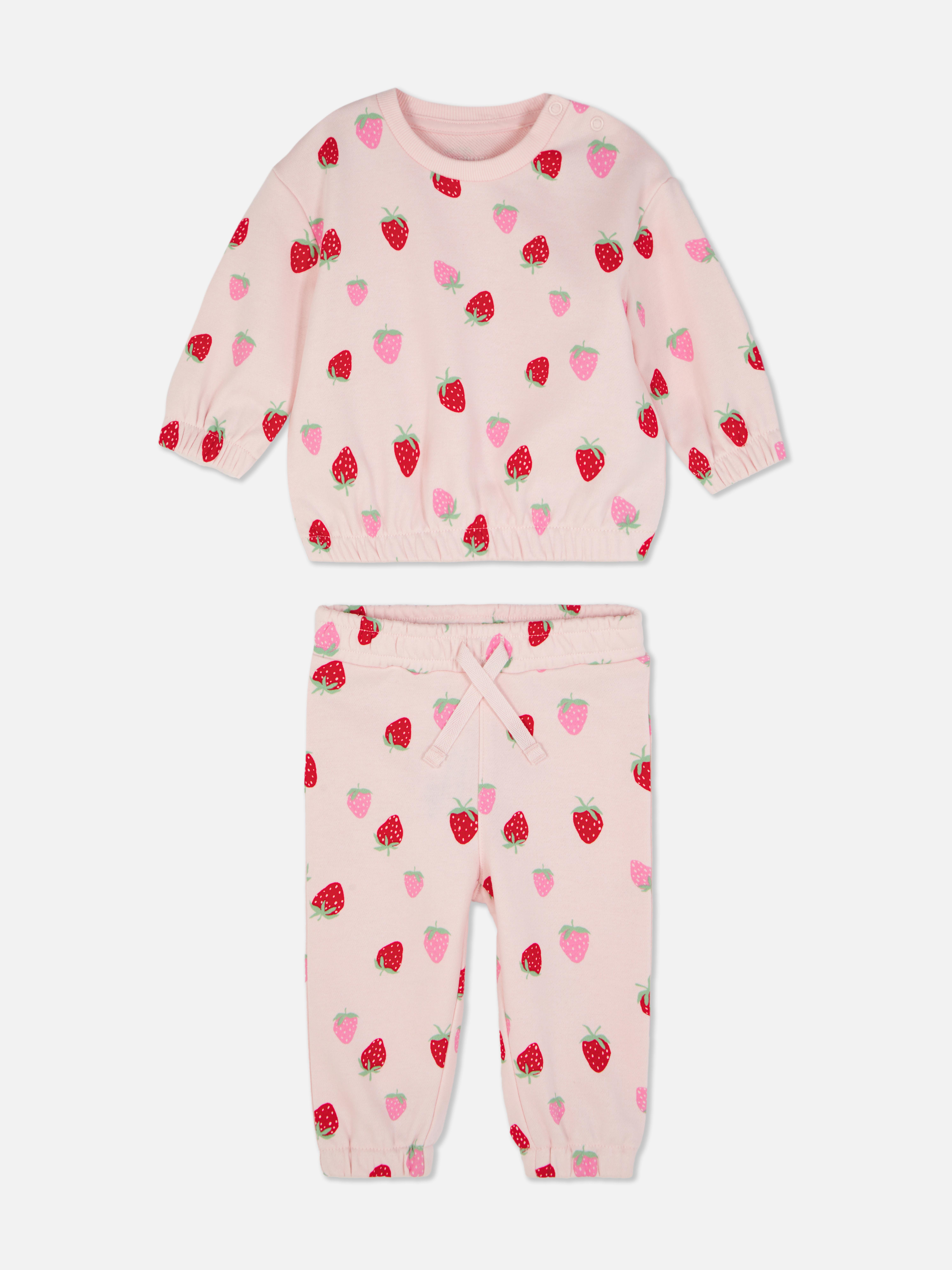 Conjunto camisola/calças morango