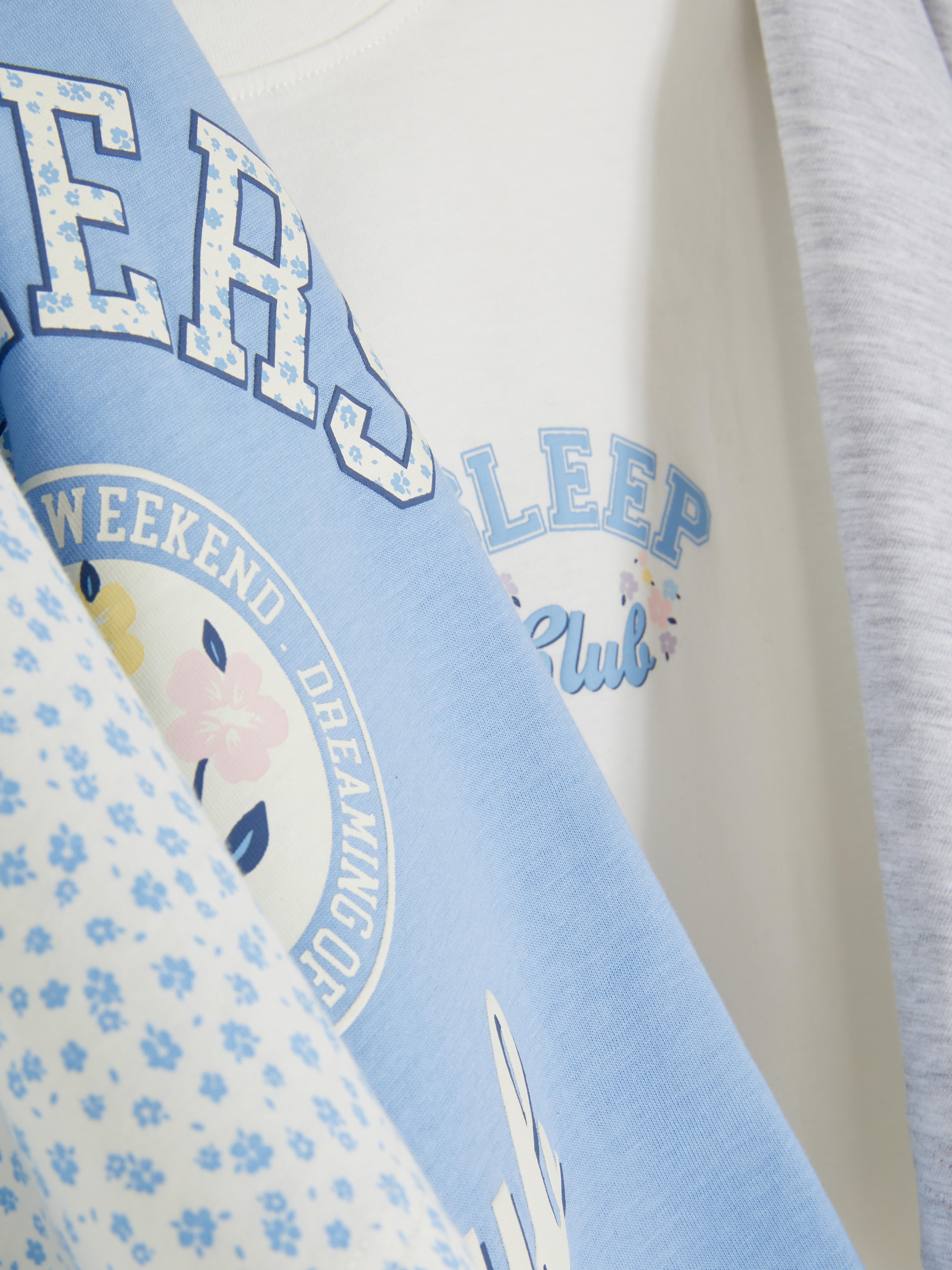 Linboo 2er Pack Nachthemden Mädchen - Kurzarm Schlafkleider Mit Süßen Prints