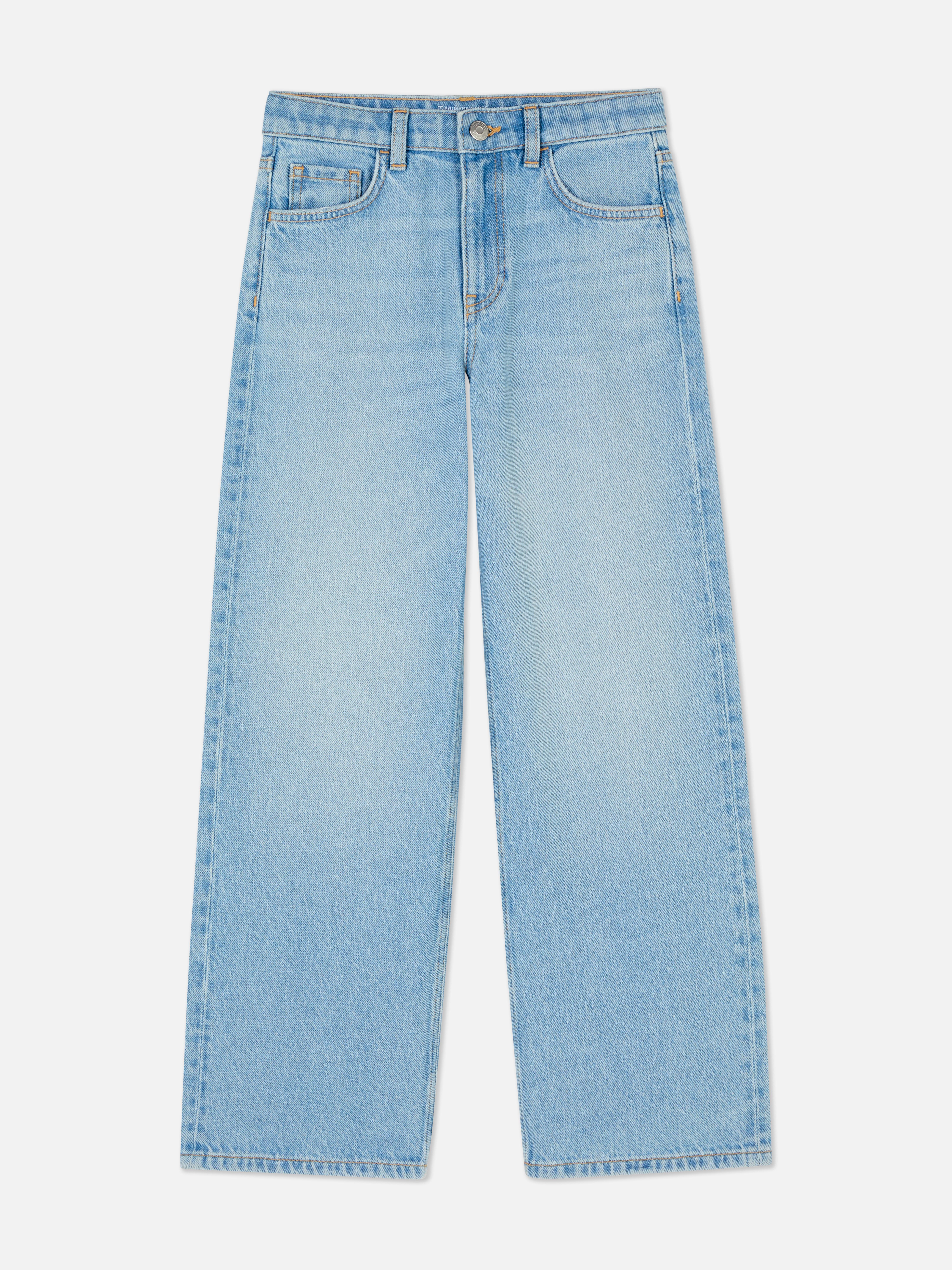 Jeans denim a gamba larga