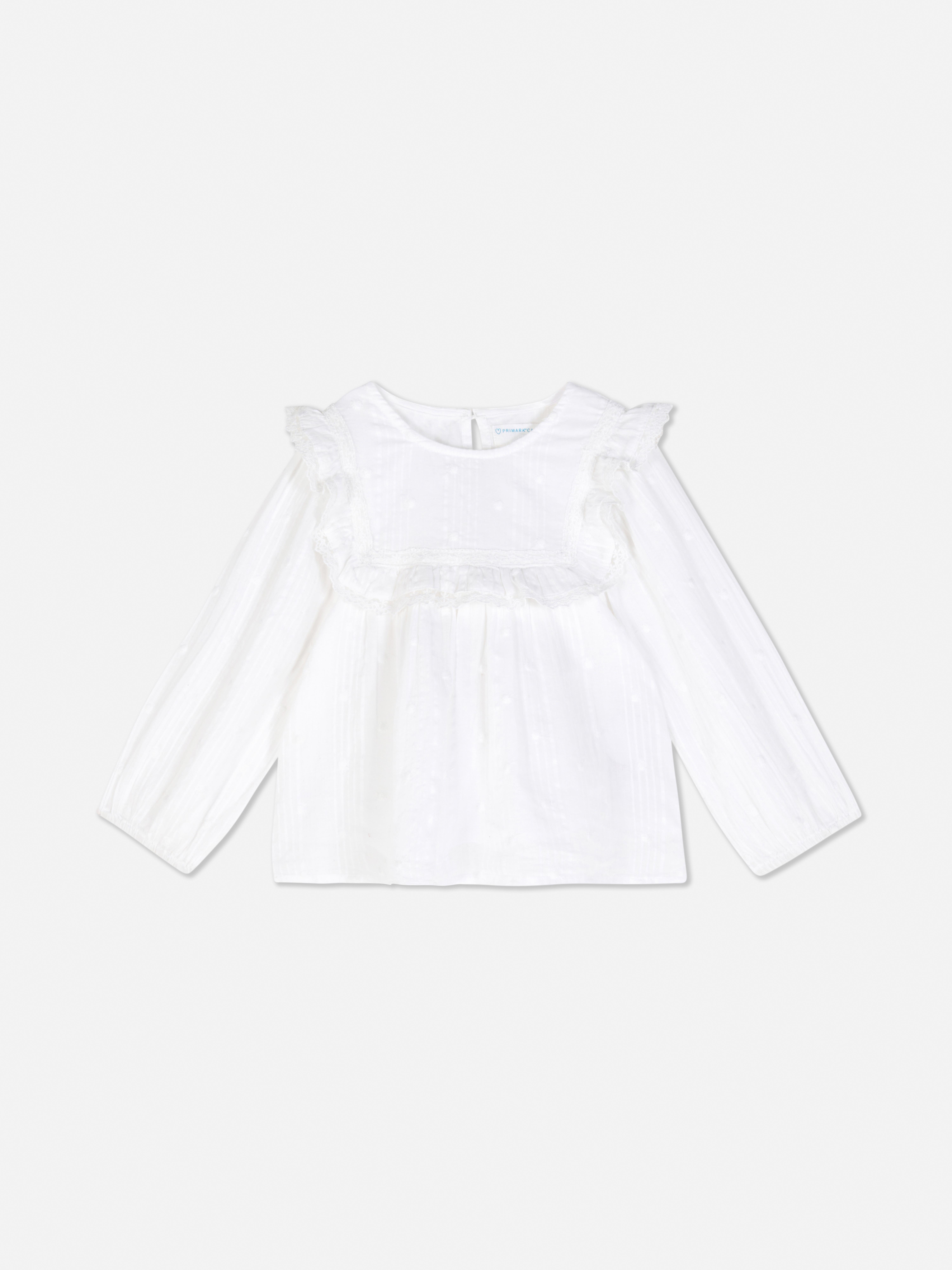 Dobby Spot Ruffle Blouse