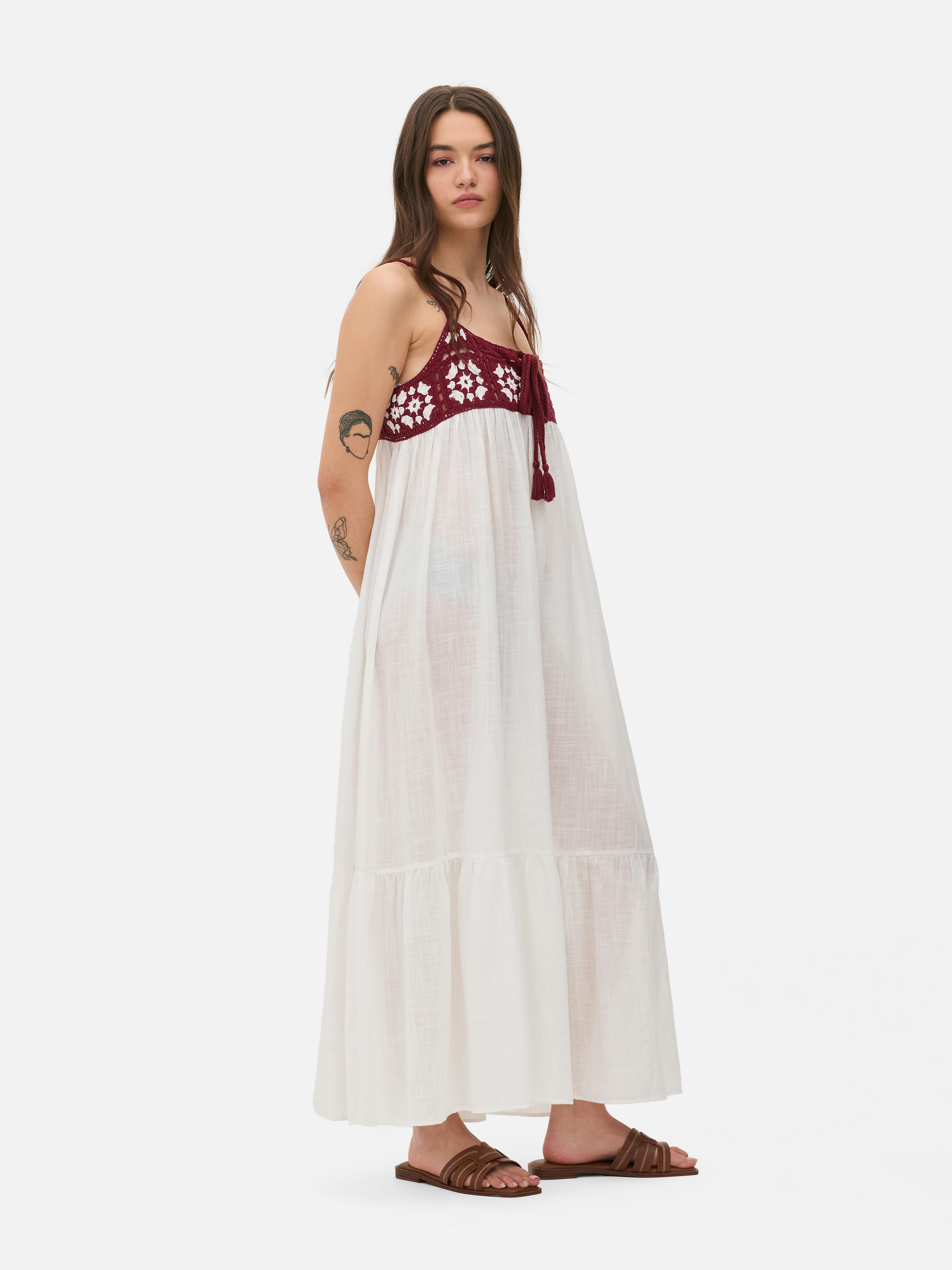 Crochet Tiered Maxi Dress