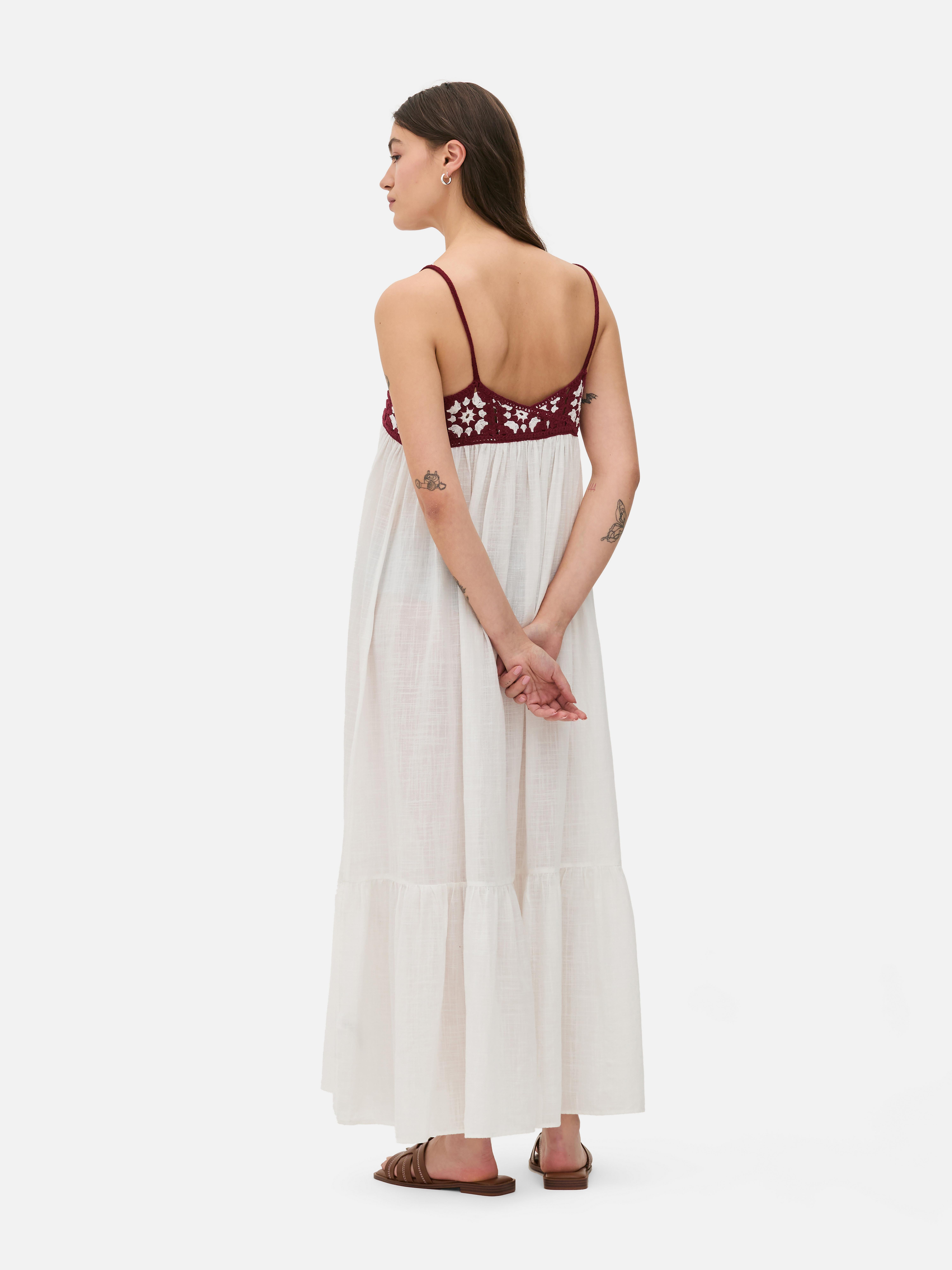 Crochet Tiered Maxi Dress