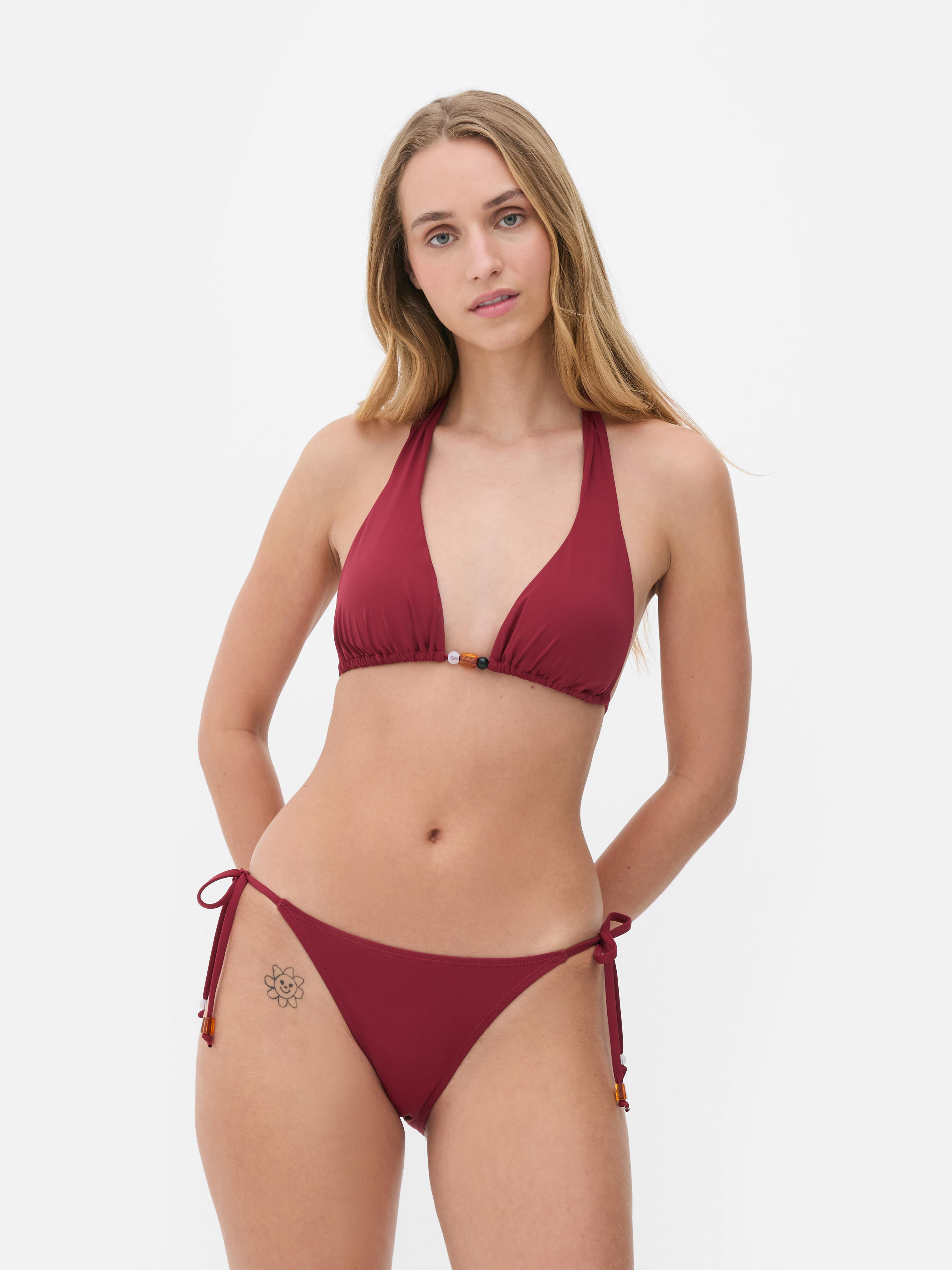 Beaded Halterneck Bikini Top