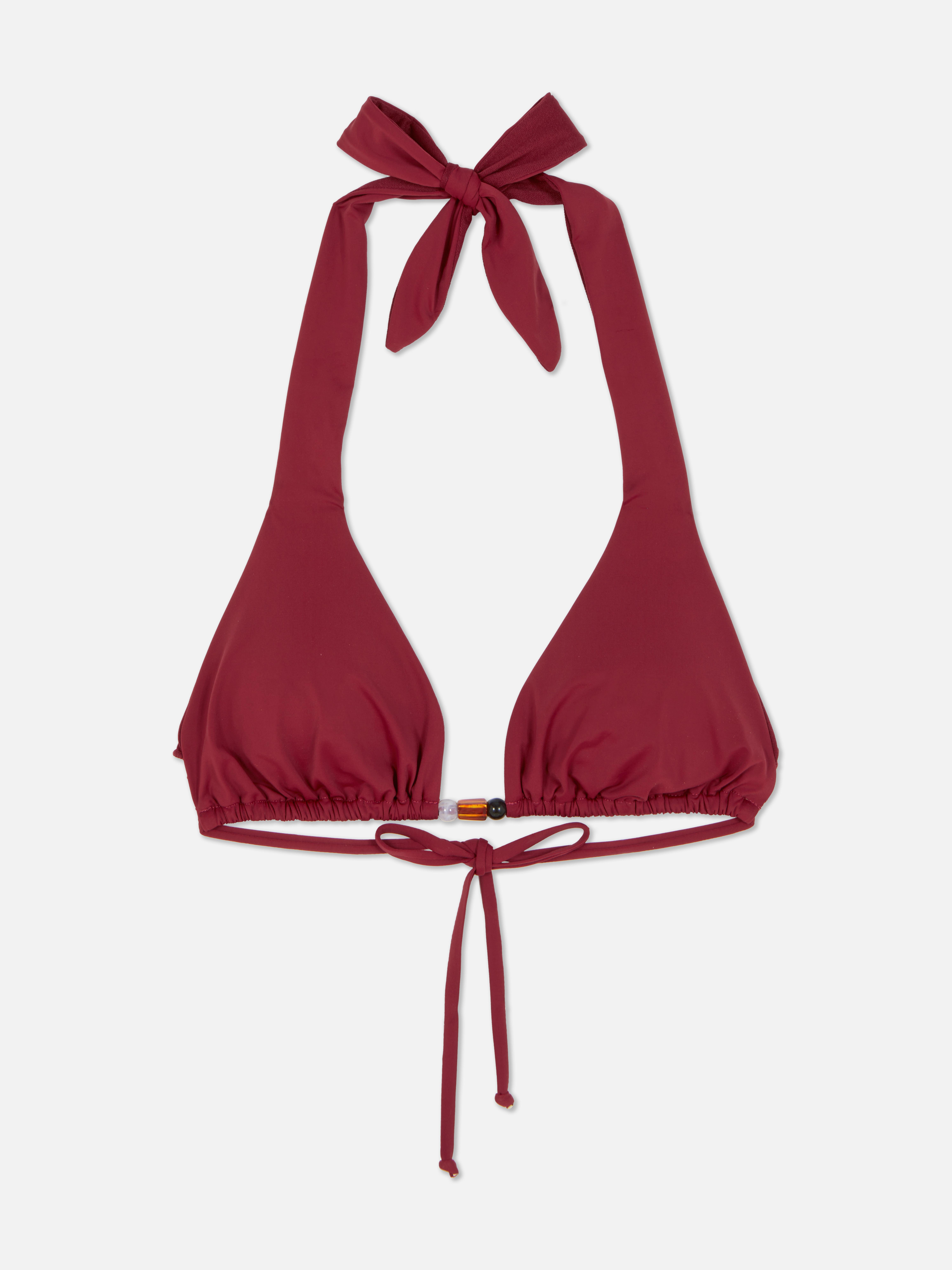 Beaded Halterneck Bikini Top