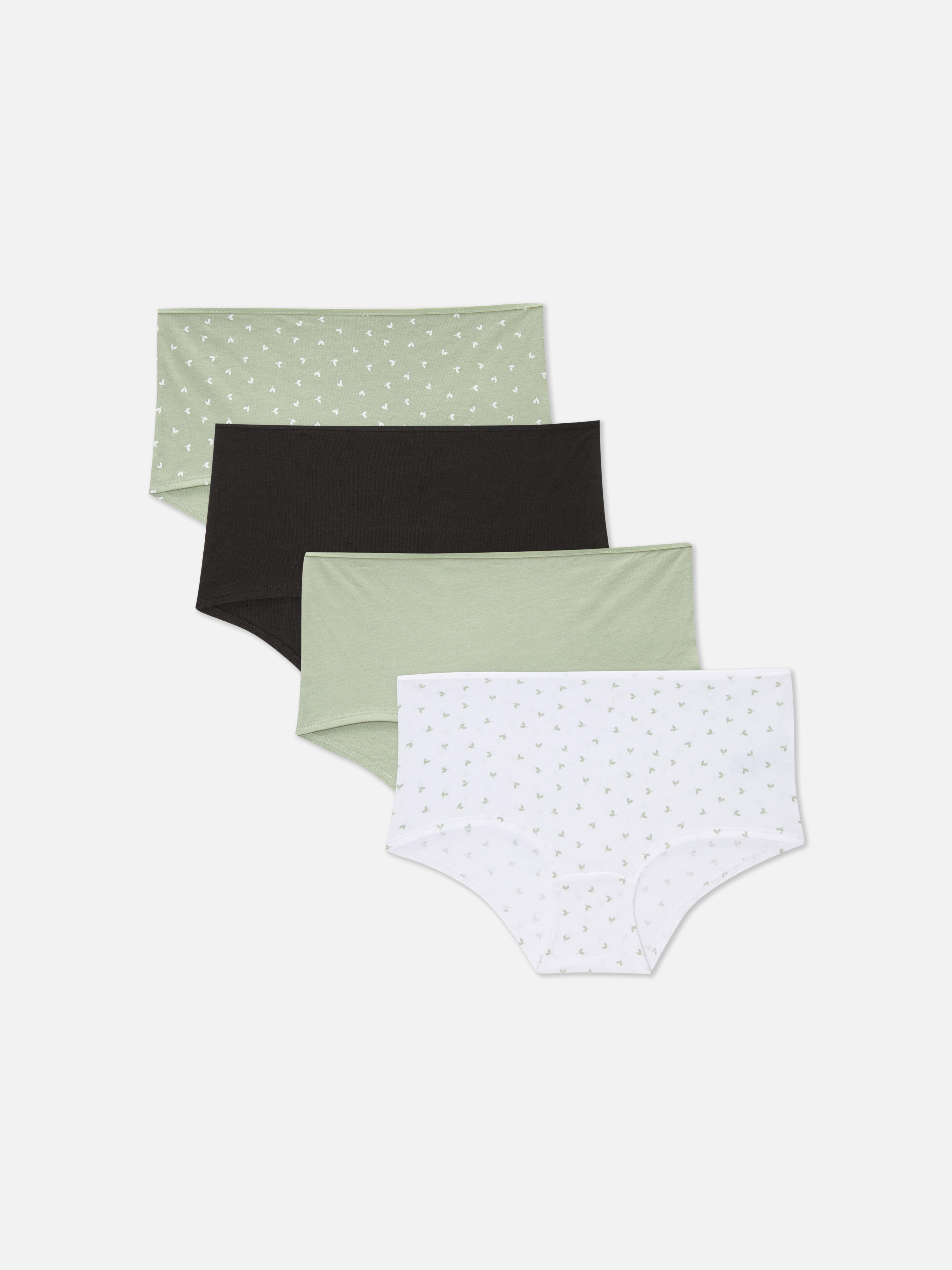 Pack de 4 braguitas tipo pantalón corto de algodón