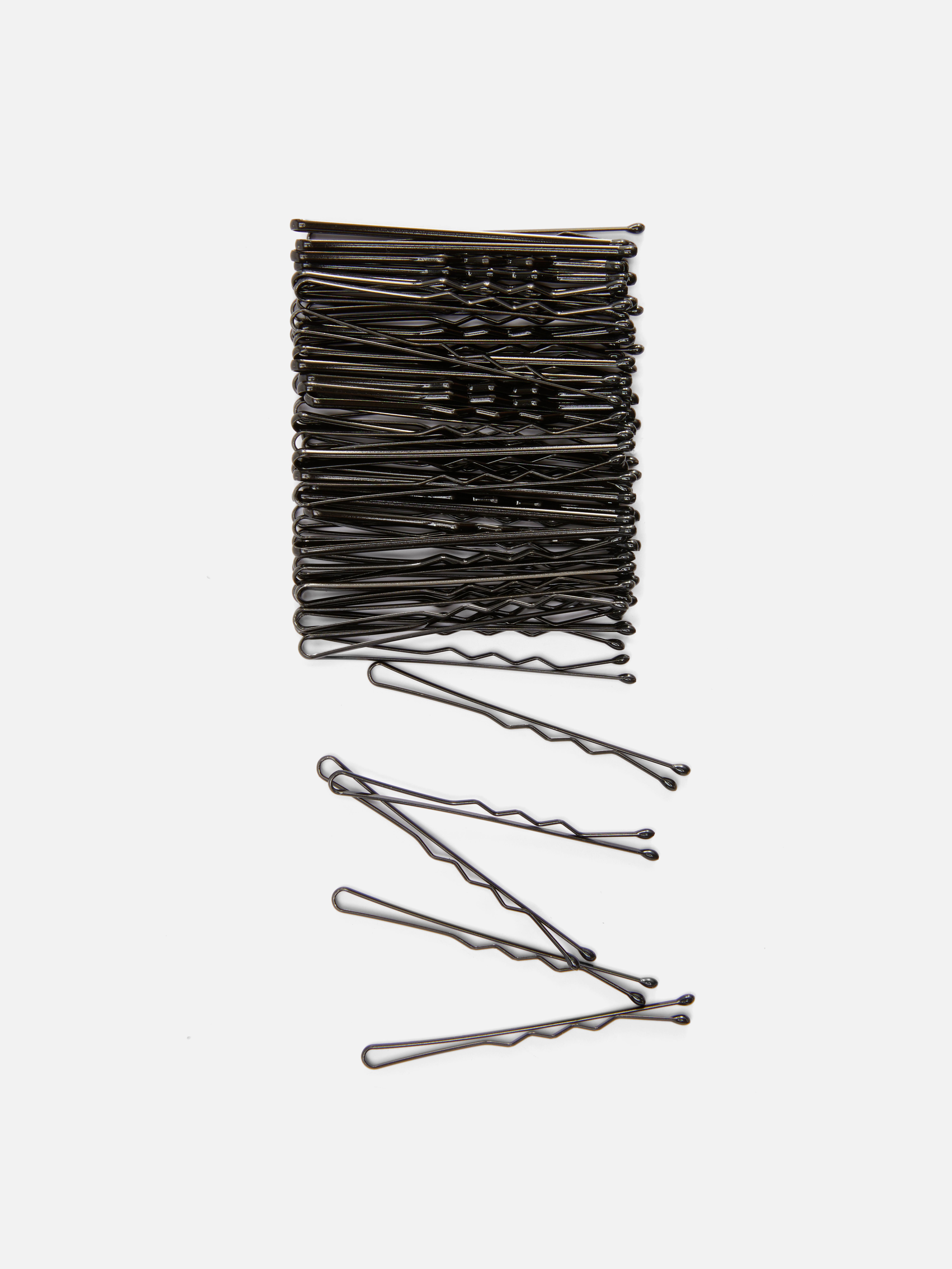 60pk Kirby Hair Grips Black