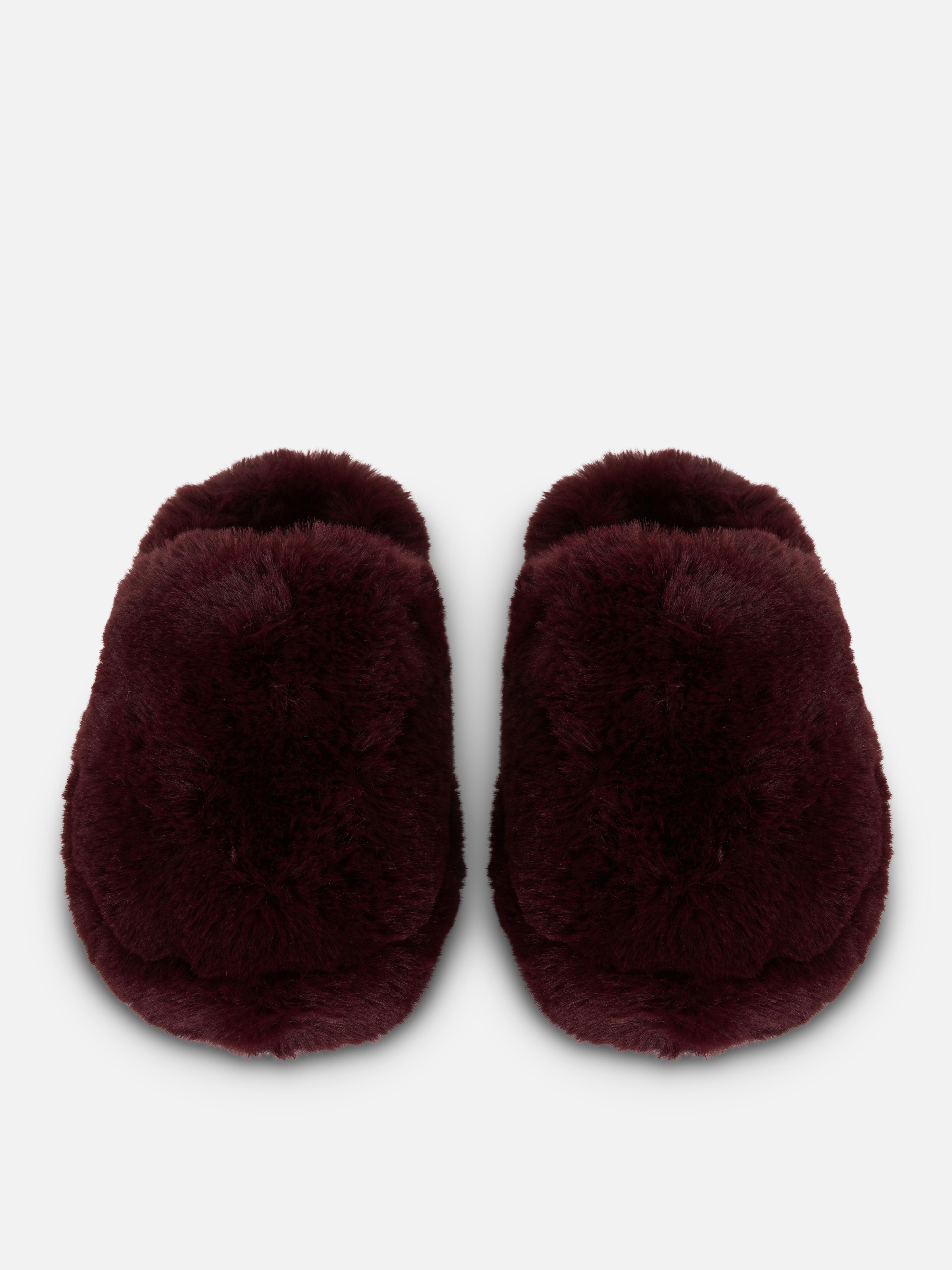 Fluffy Leopard Pattern Mule Slippers