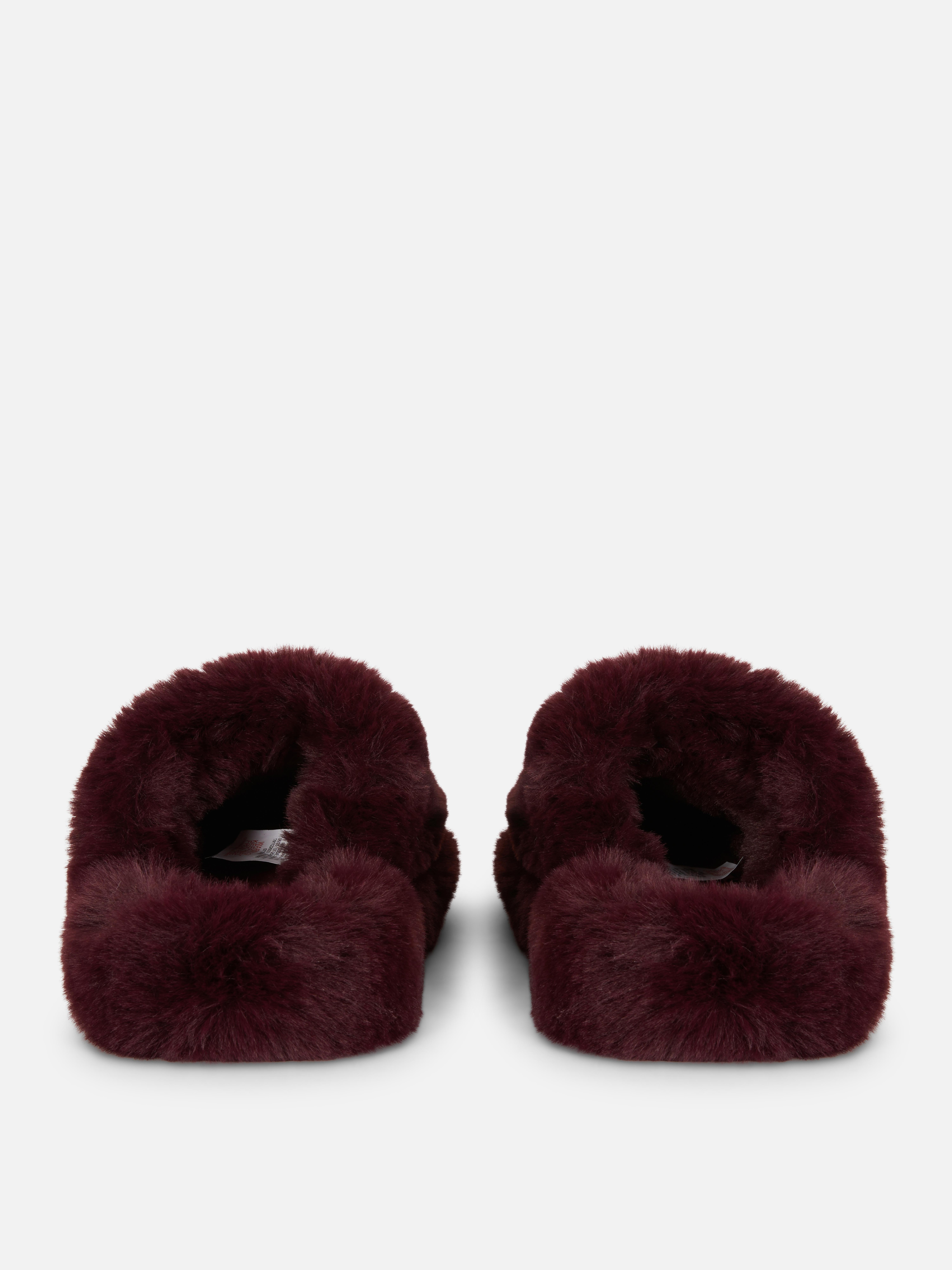 Fluffy Leopard Pattern Mule Slippers