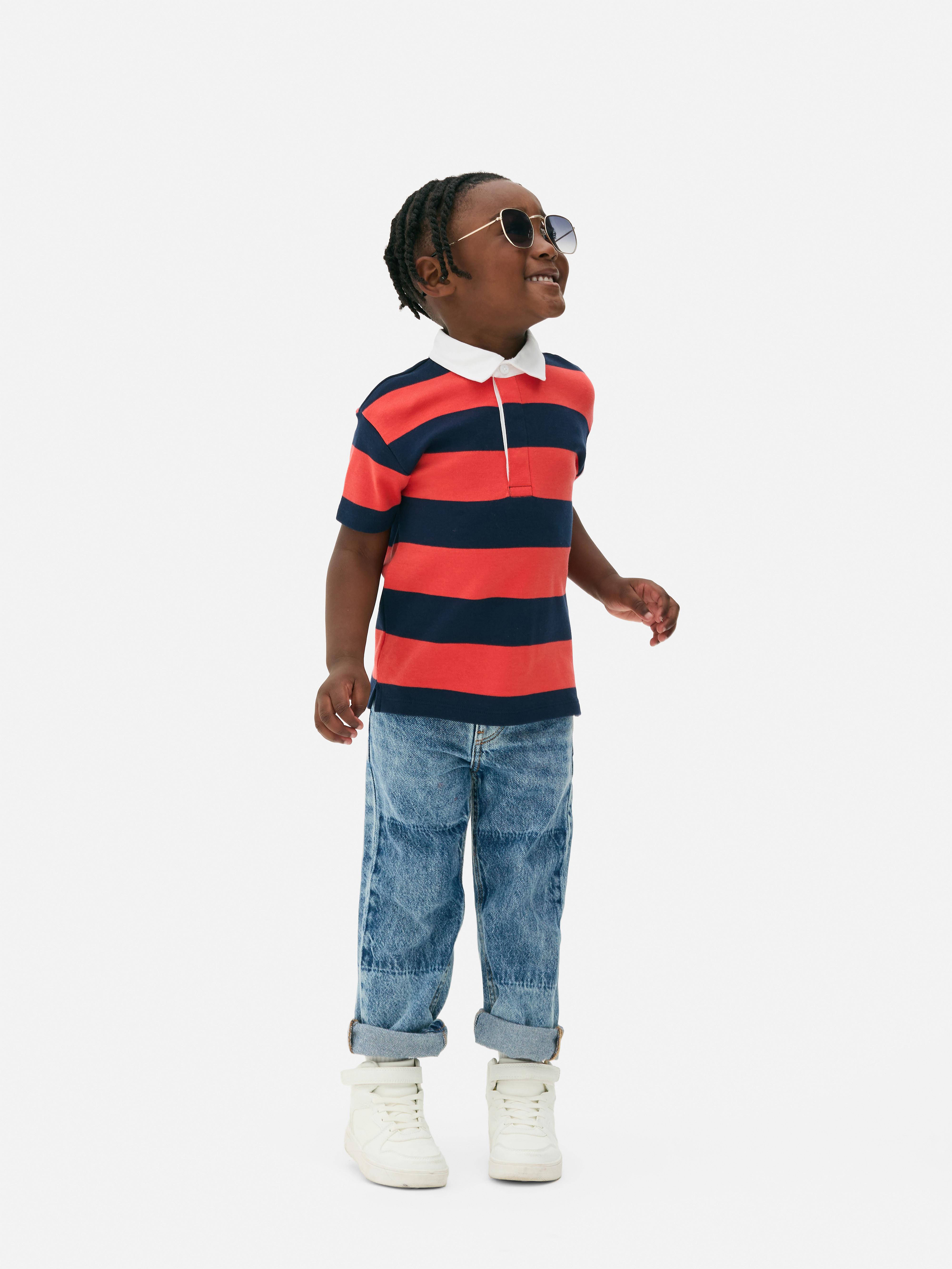 Thick Stripe Rugby Toddler Short Sleeve Shirt main image 1