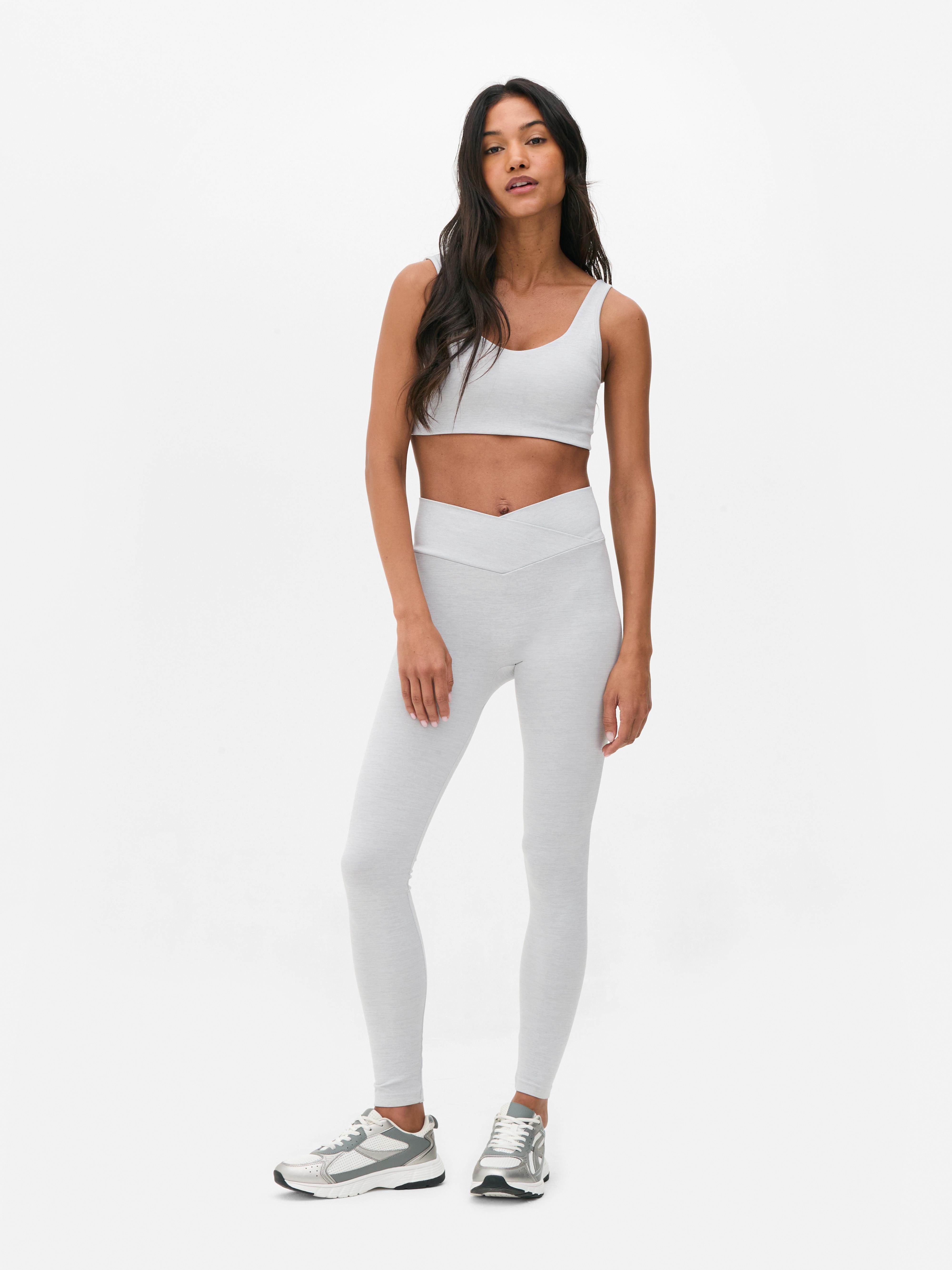 Naadloze legging met V-vormige taille Gemêleerd grijs