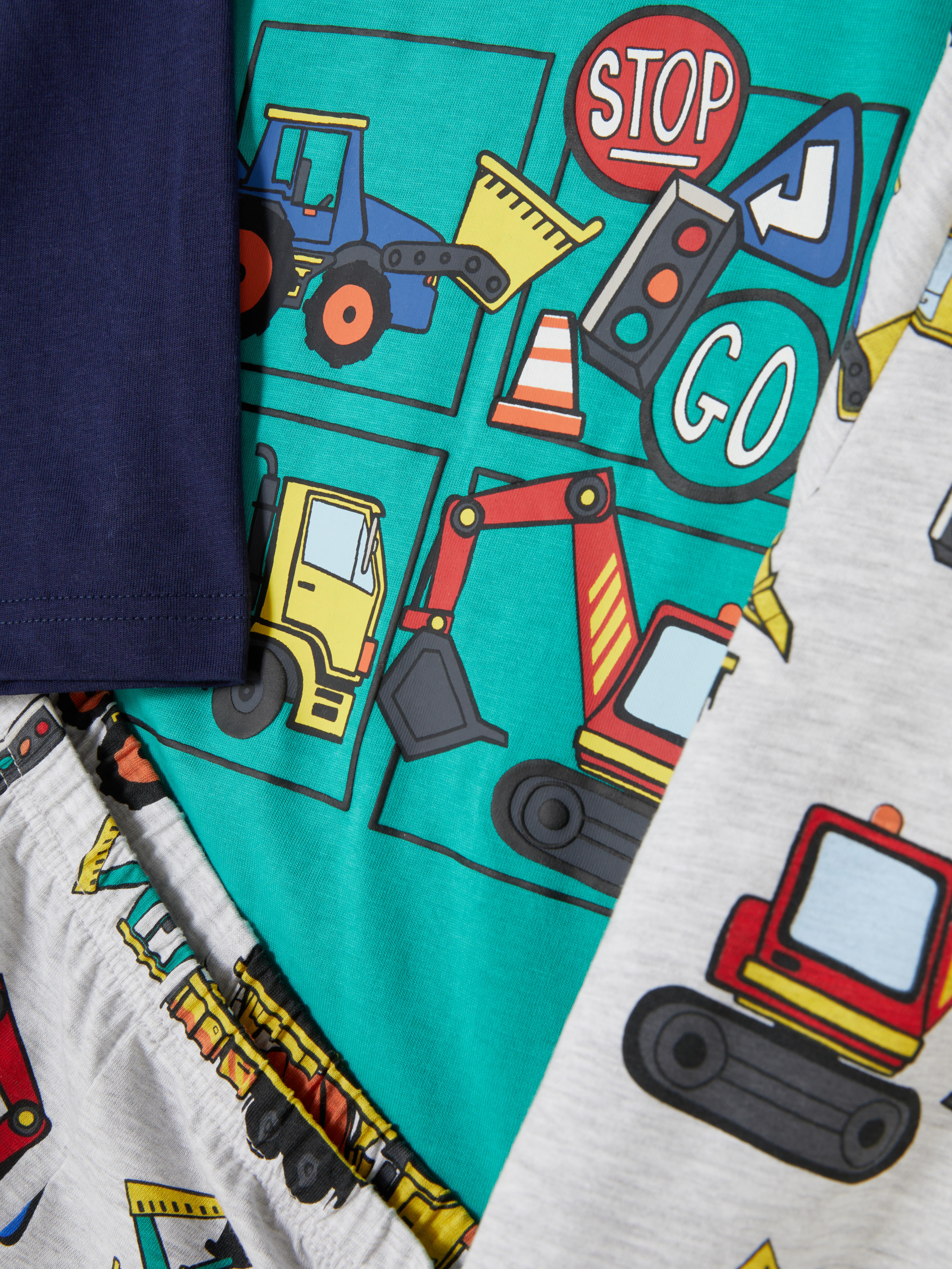 Pack 2 pijamas escavadoras e camiões