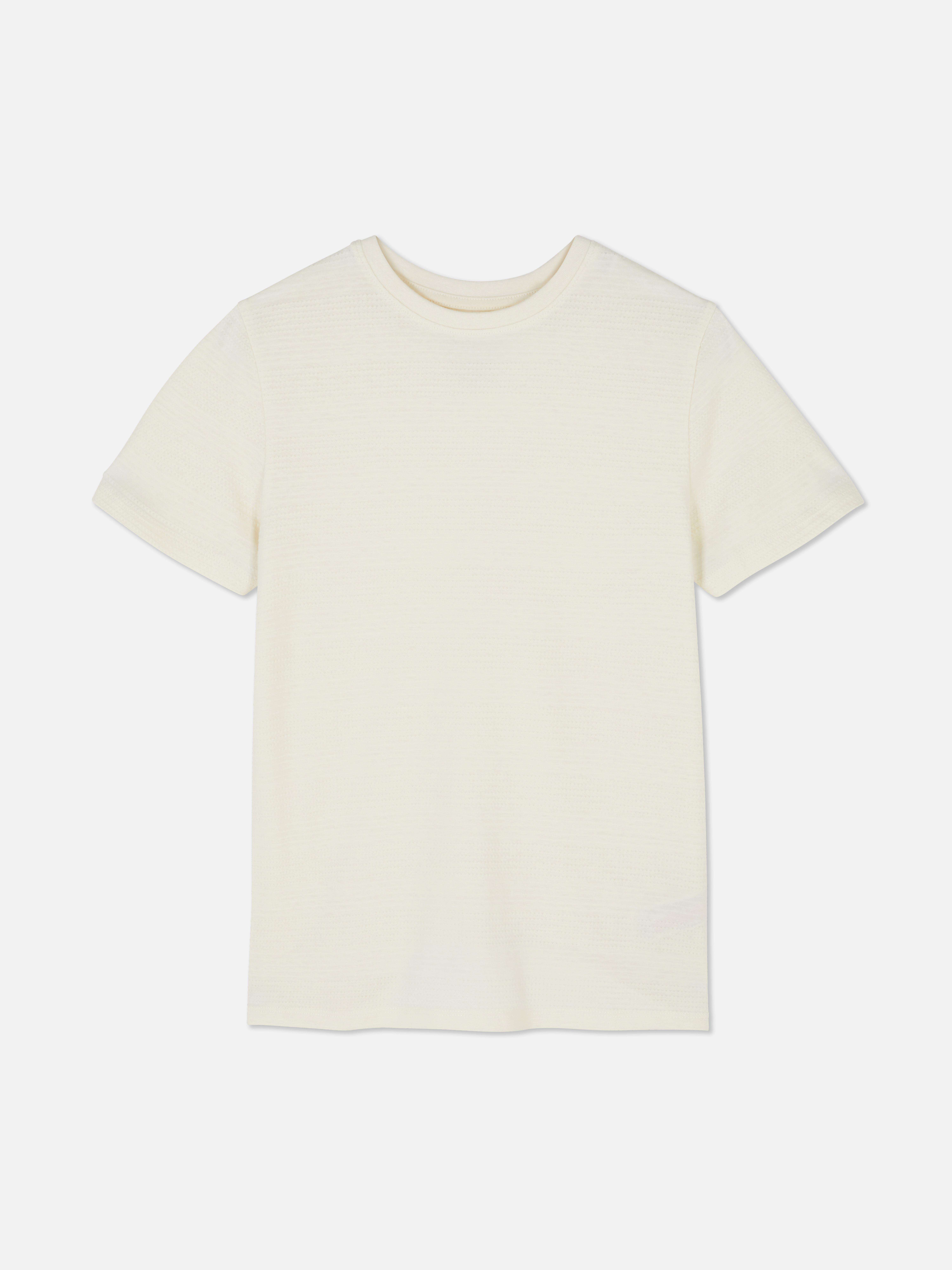 Camiseta con textura y cuello redondo