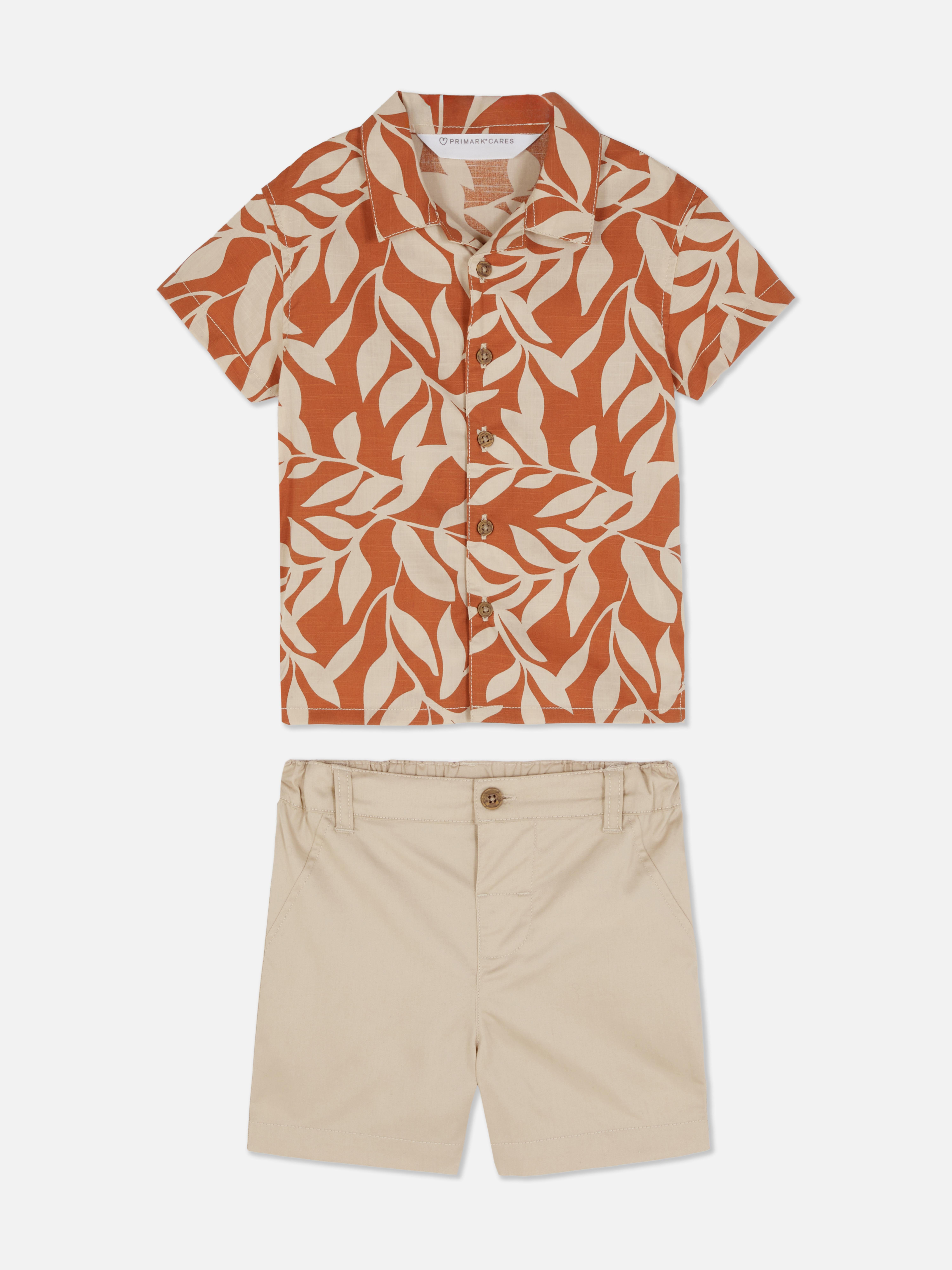 Printed Shirt and Shorts Set