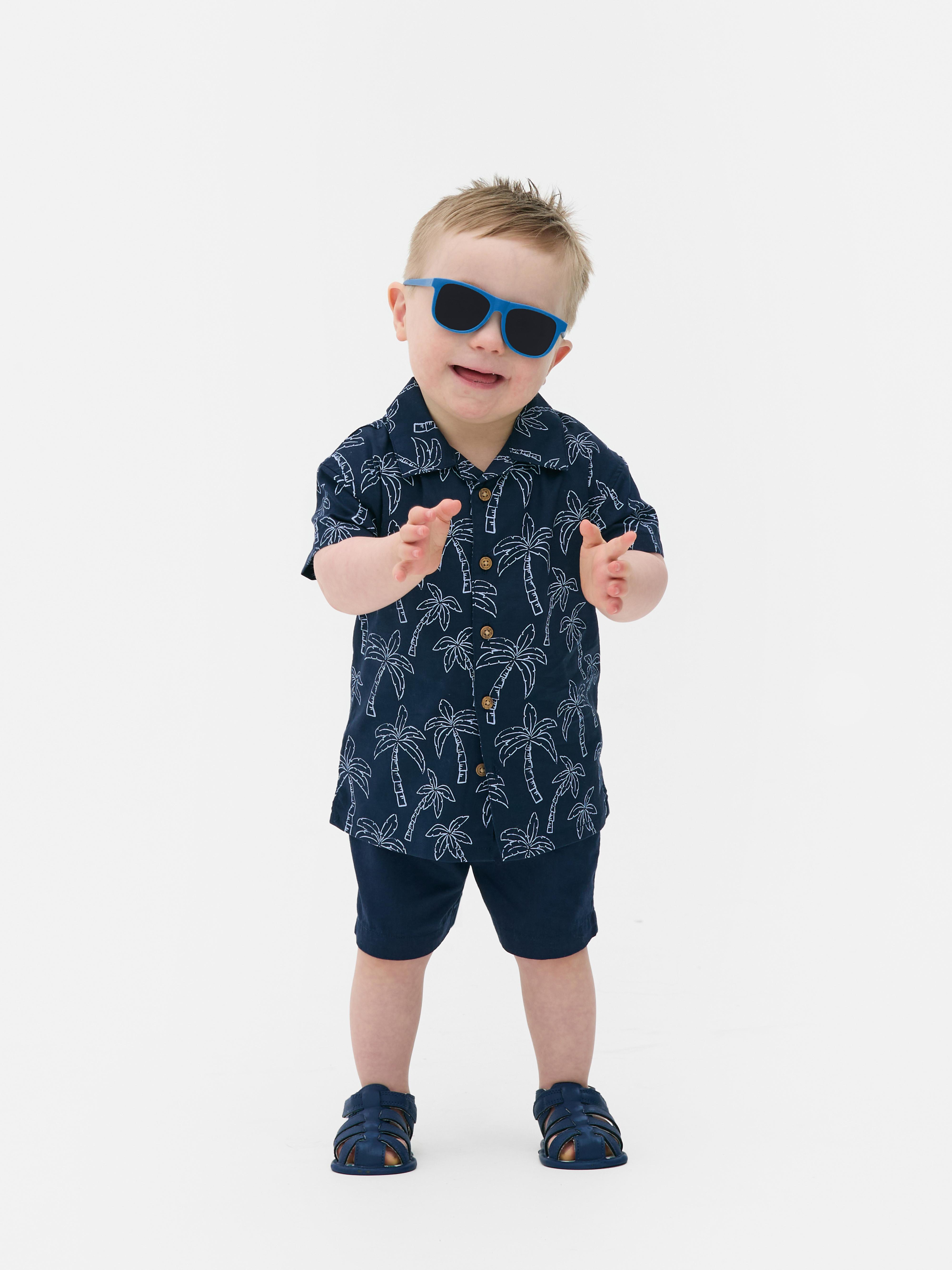 Conjunto de camisa estampada y pantalones cortos