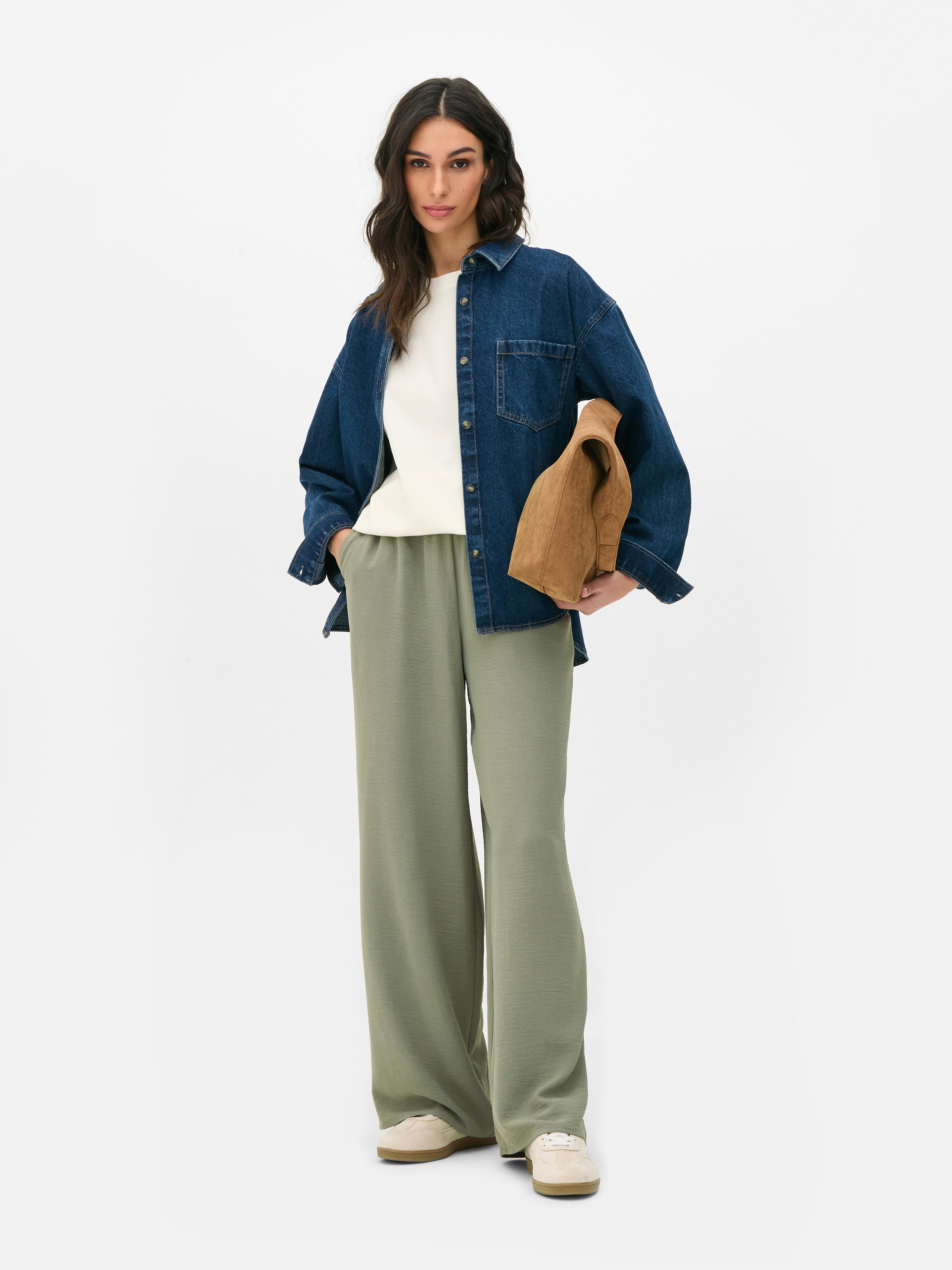 Pull-On Wide Leg Pants