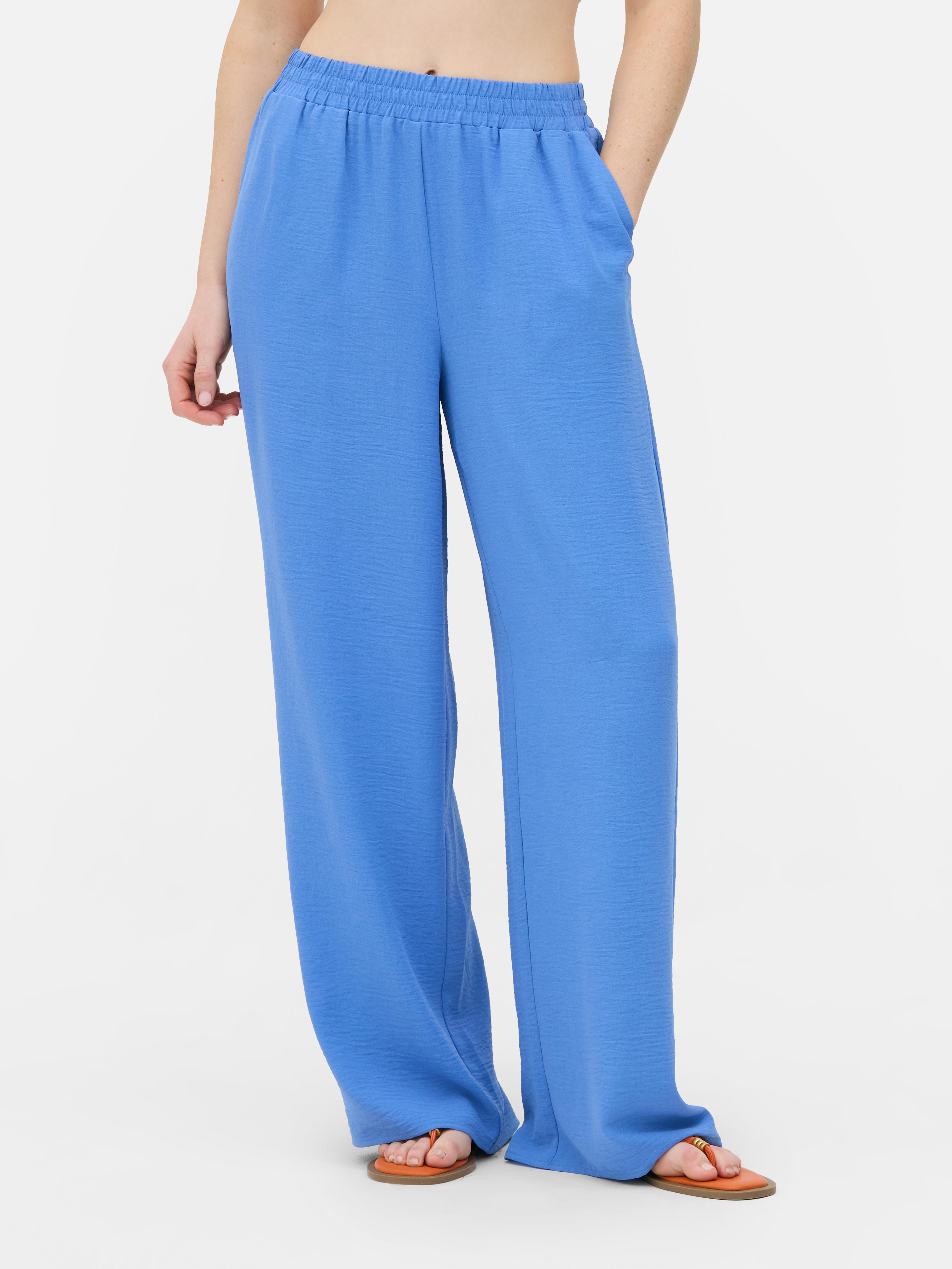 パンツ PAROSH Women Straight Pants ROMEAD232209 083 Blue P.A.R.O.S.H. elasticated-waistband straight-leg Trousers