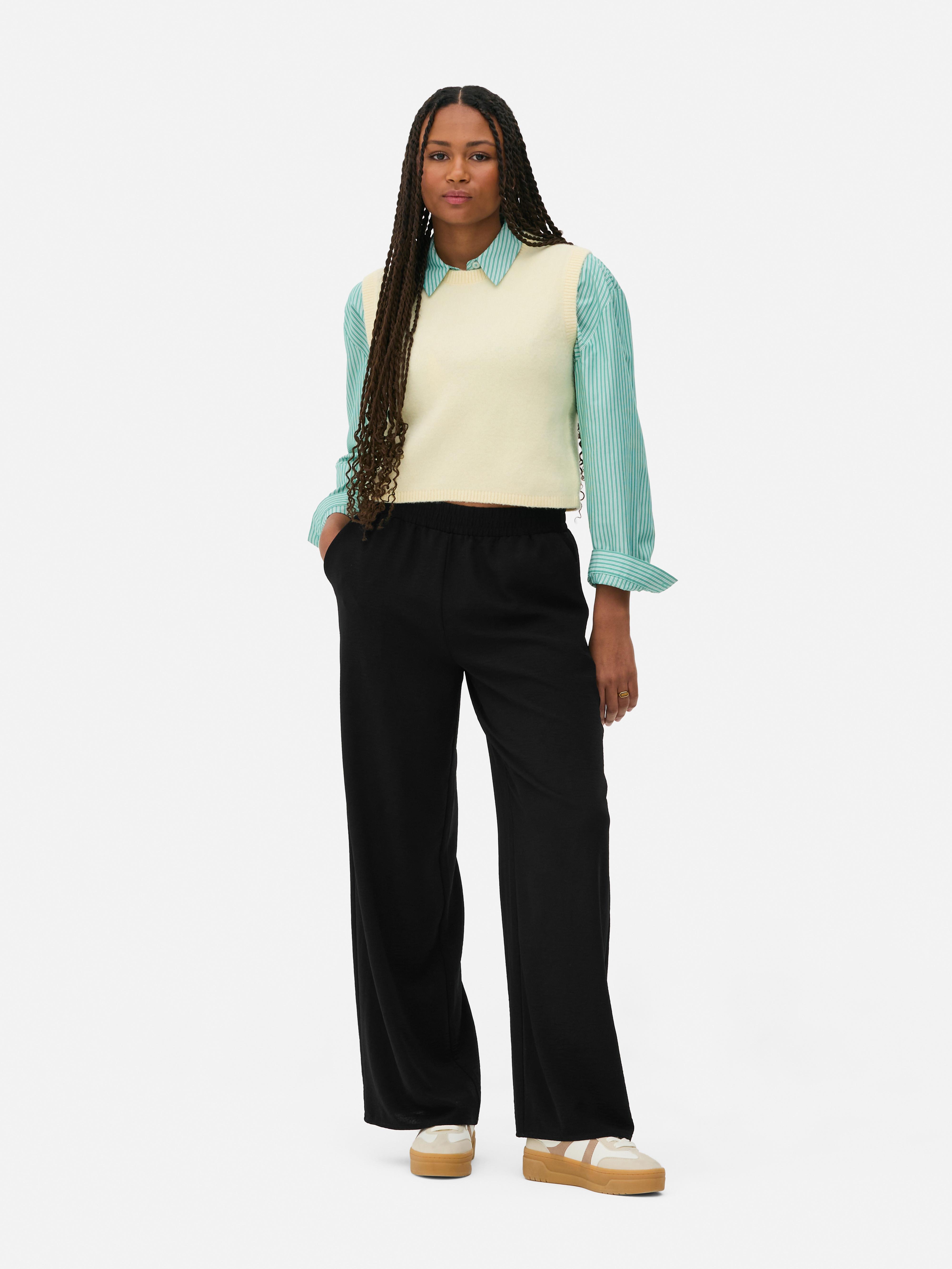Pull-On Wide Leg Pants