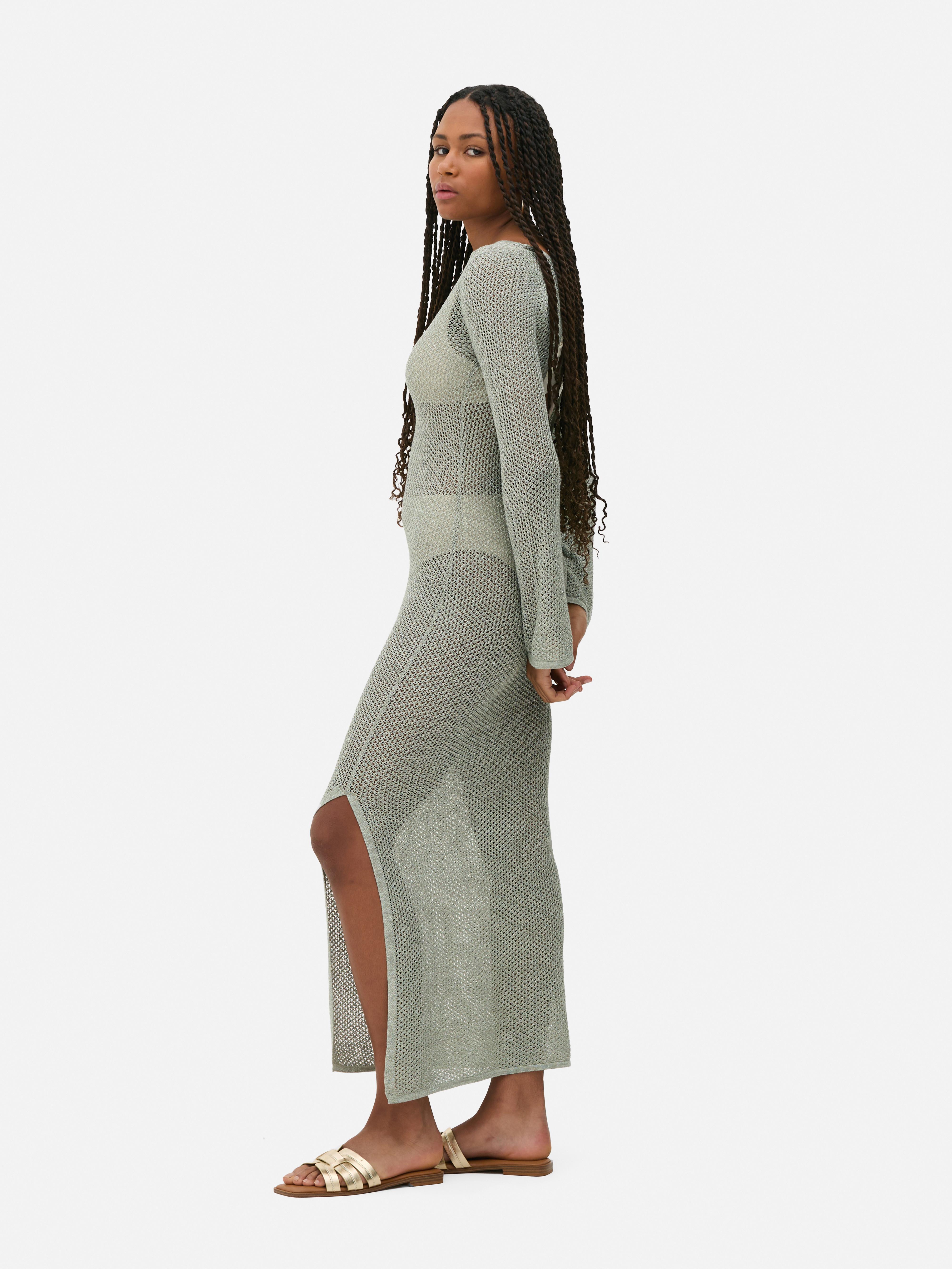 Knitted Mesh Maxi Dress