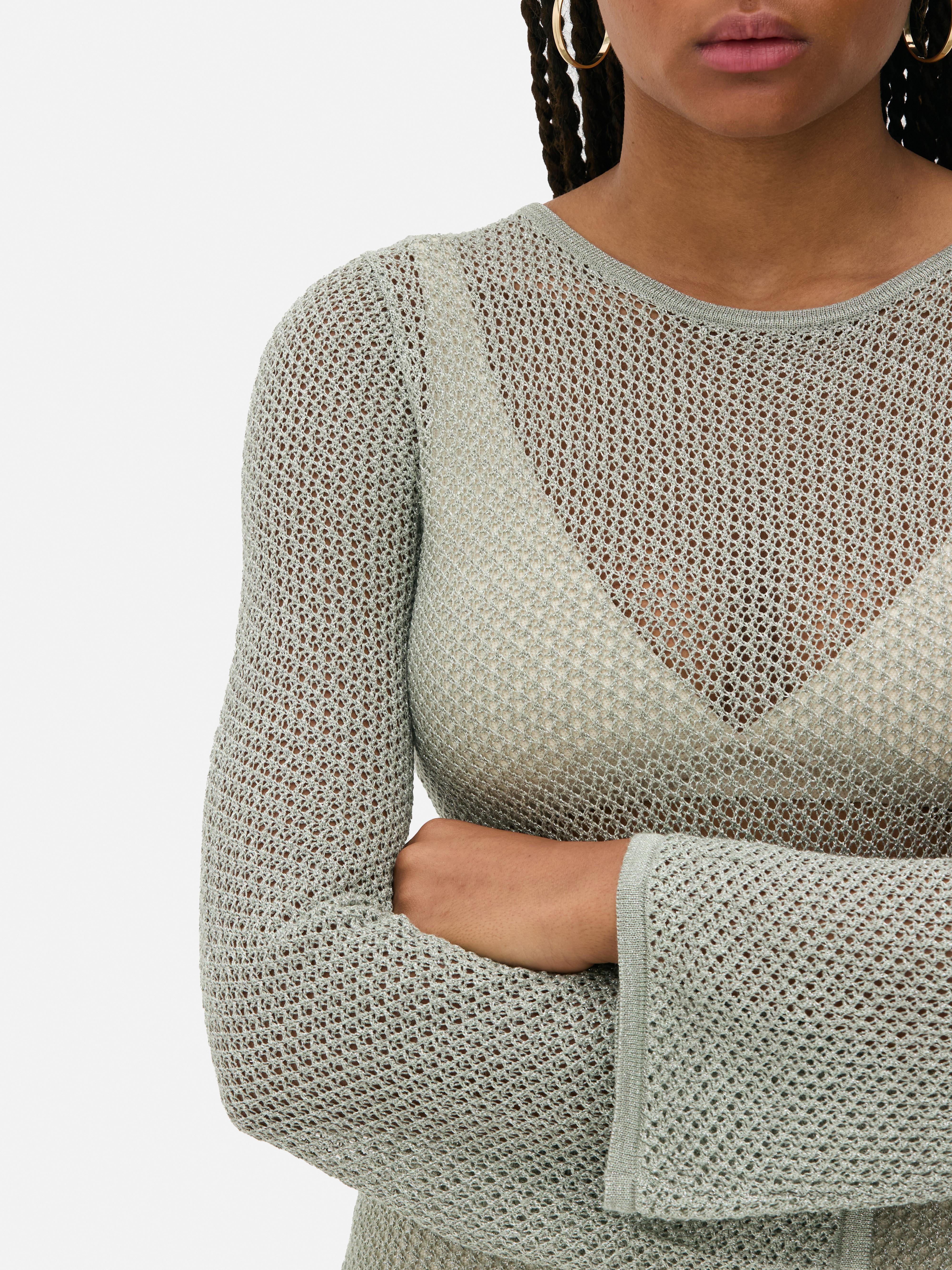 Knitted Mesh Maxi Dress