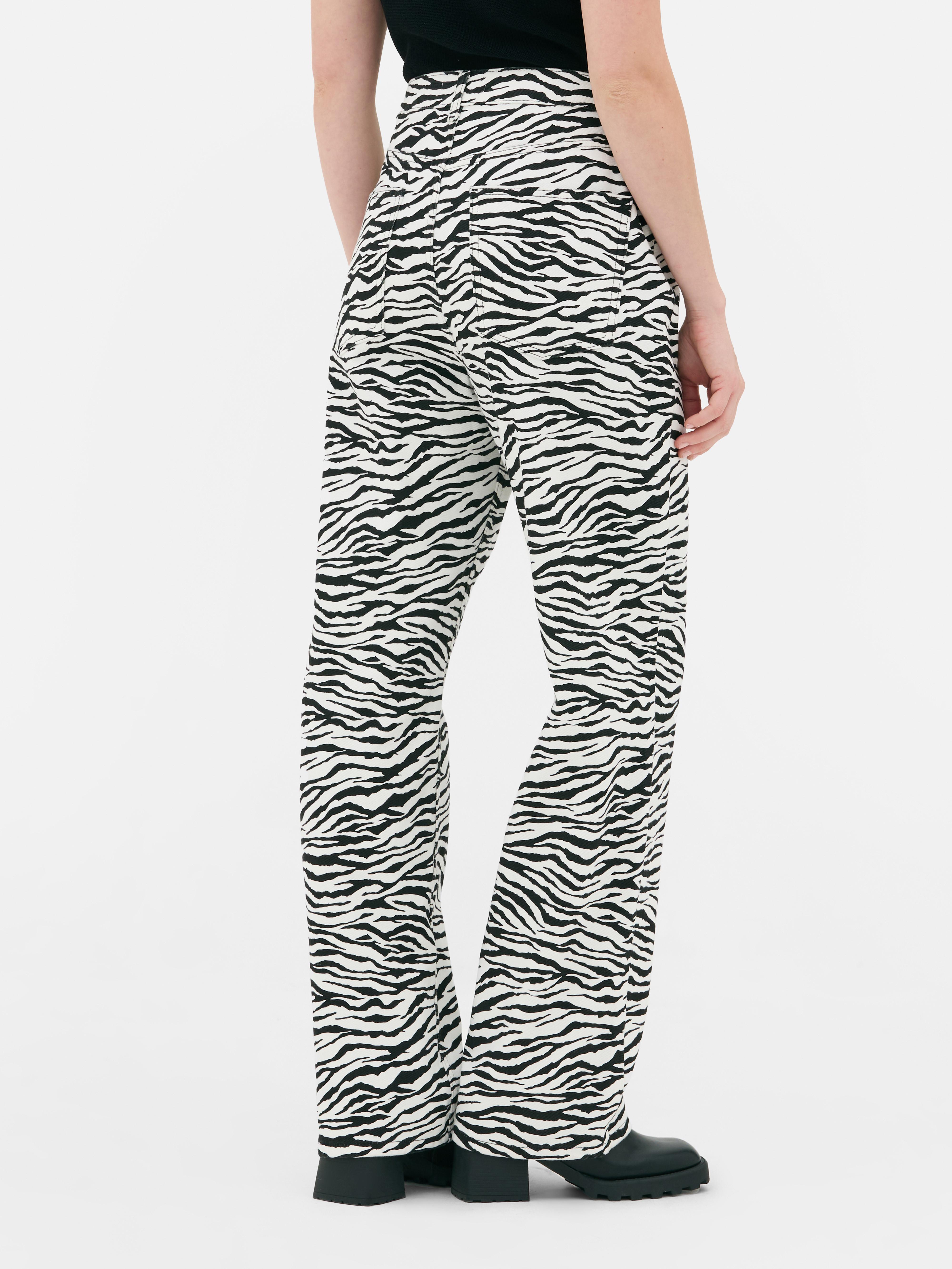 Women's Multi Zebra Print Straight Leg Jeans | Penneys