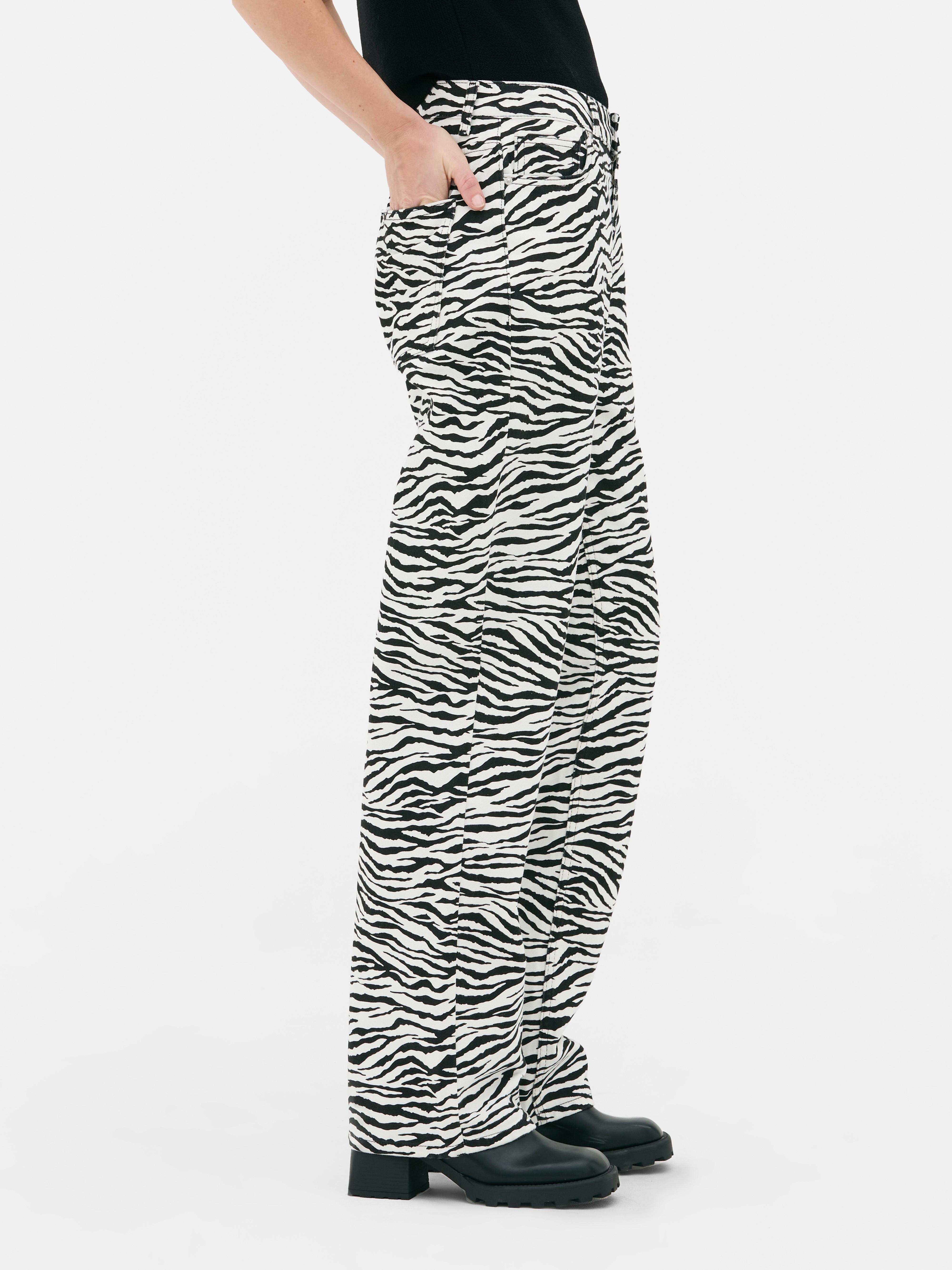 Women's Multi Zebra Print Straight Leg Jeans | Penneys