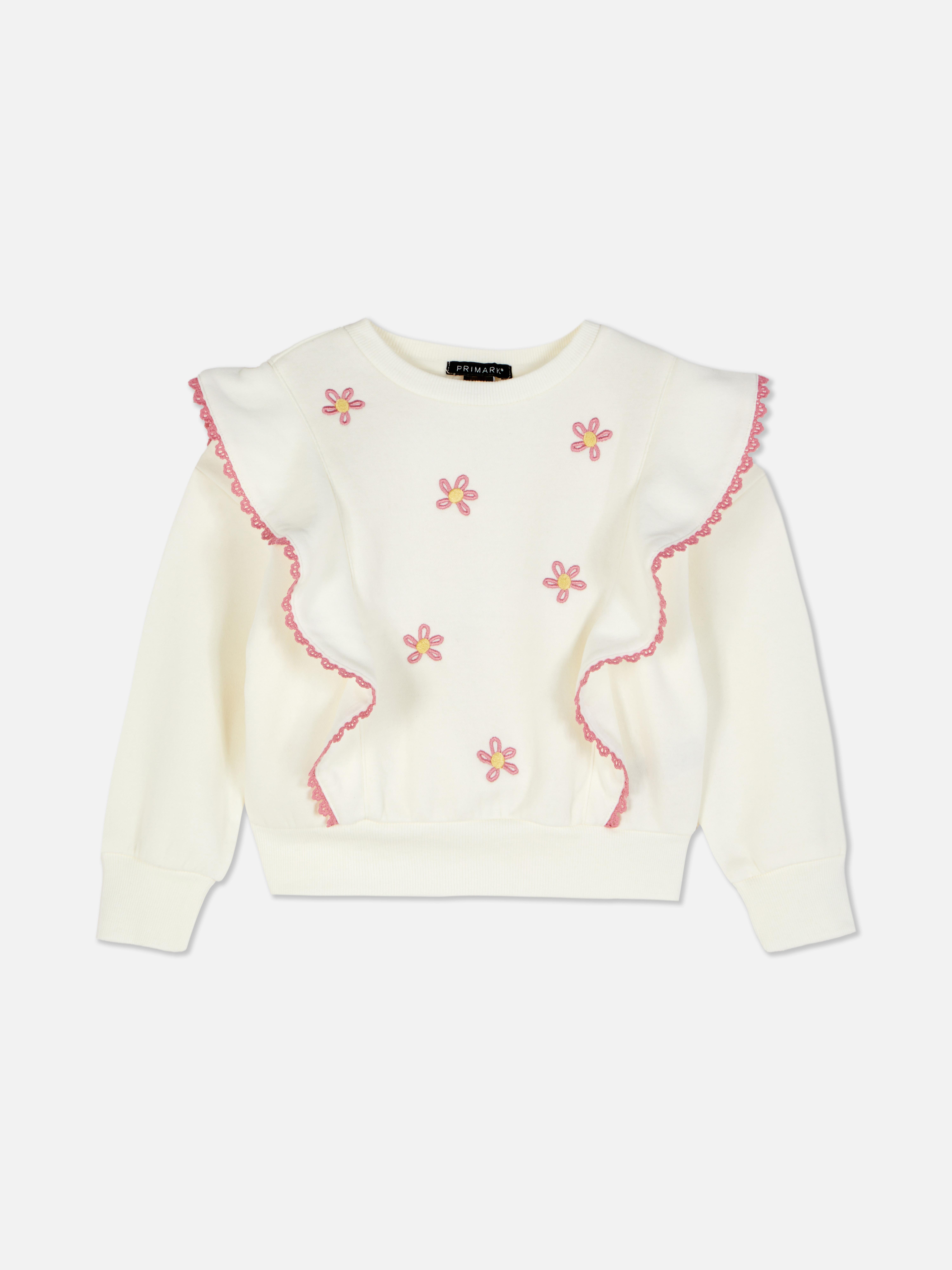 Girls Ecru Embroidered Frill Blouse | Primark