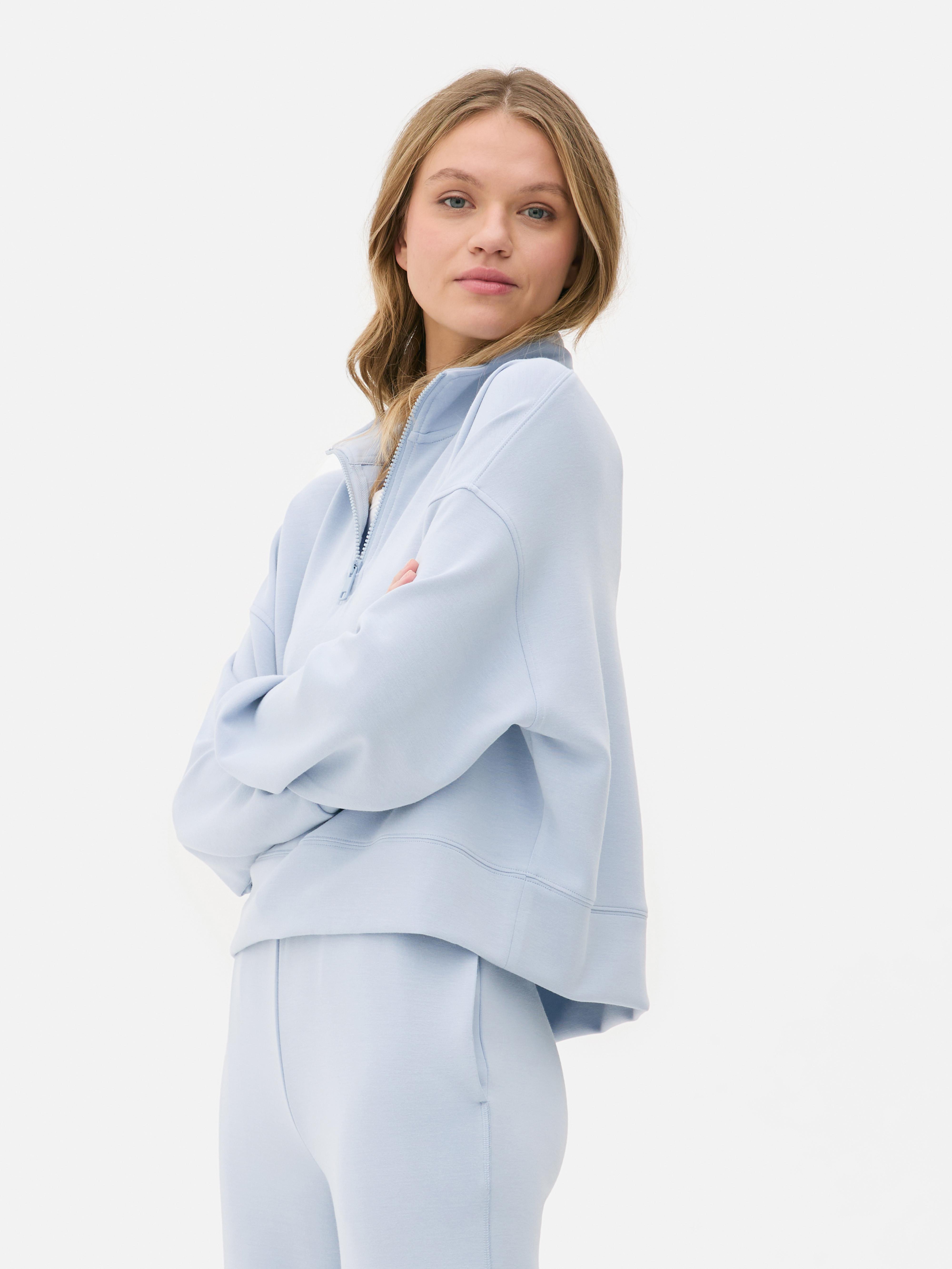 Funnel Neck Half-Zip Sweatshirt