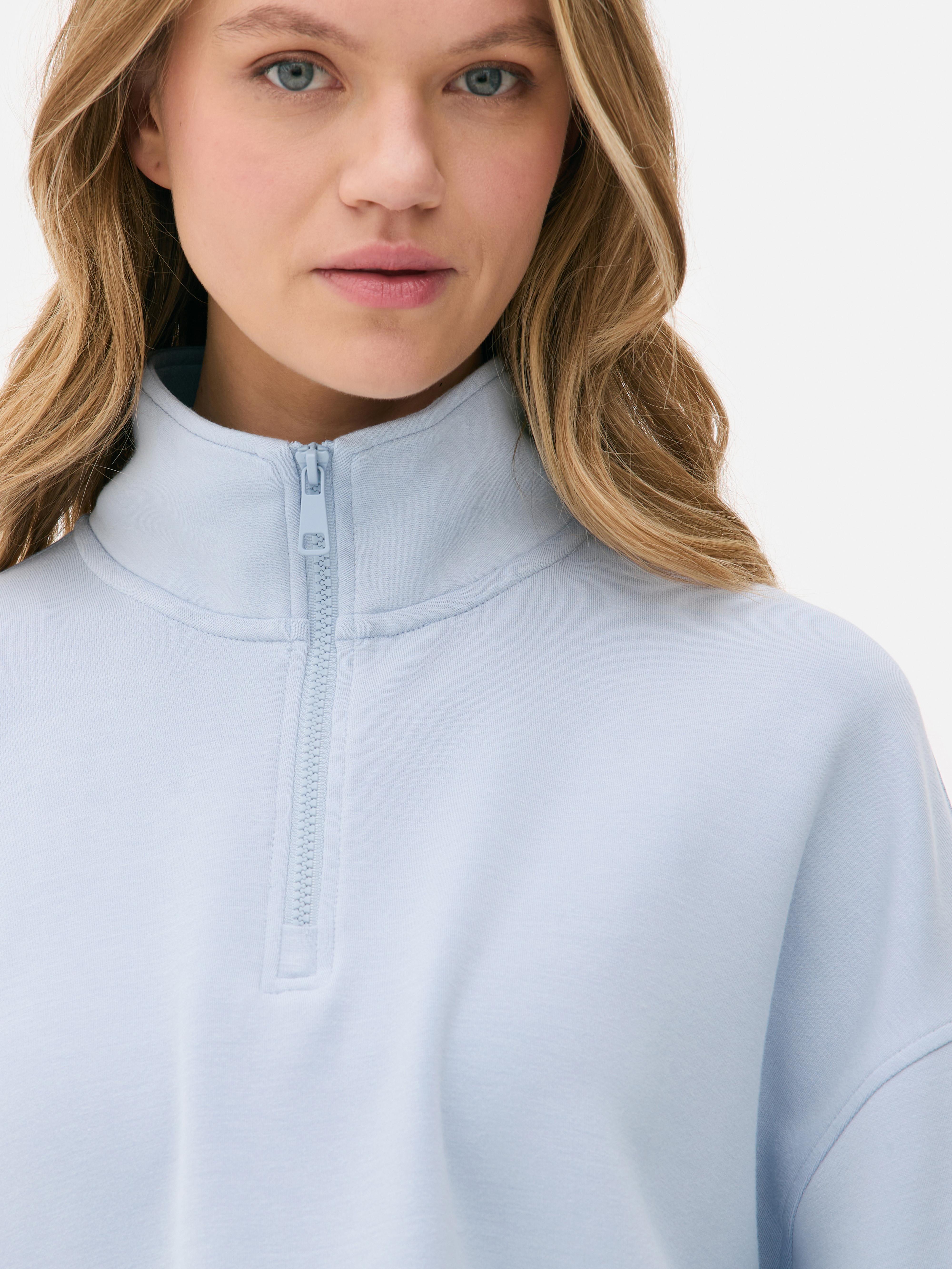 Funnel Neck Half-Zip Sweatshirt