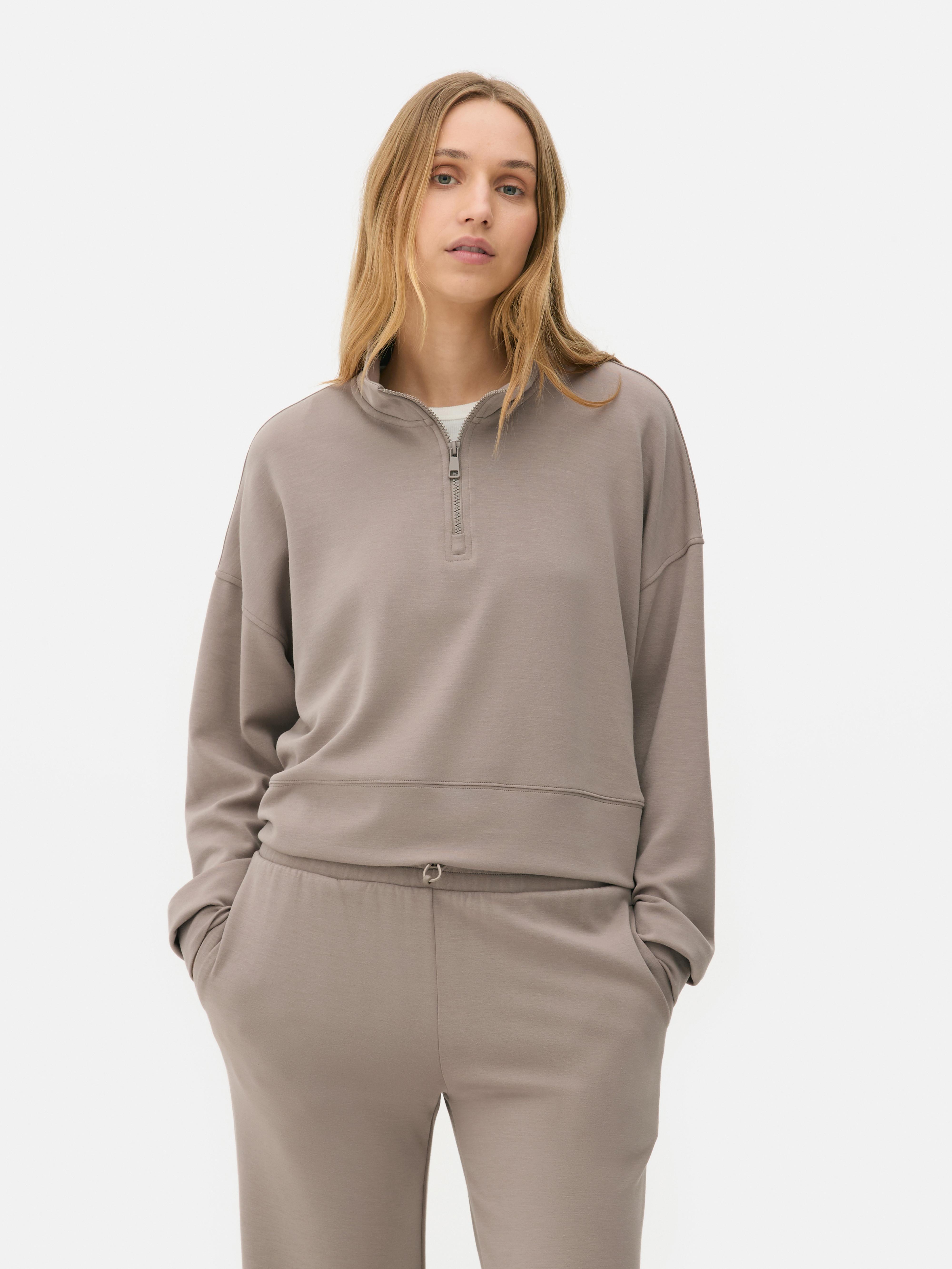 Funnel Neck Half-Zip Sweatshirt