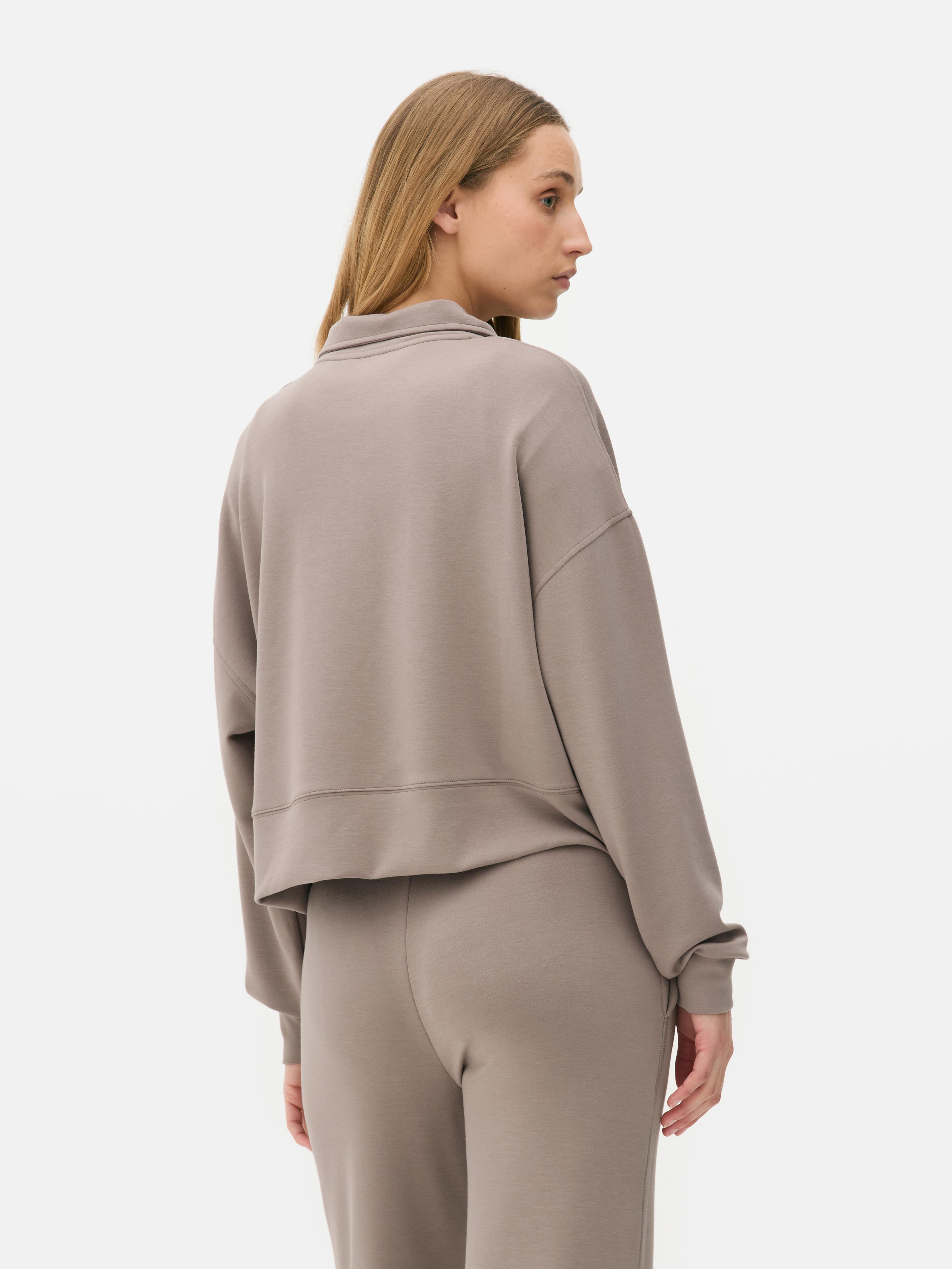 Funnel Neck Half-Zip Sweatshirt