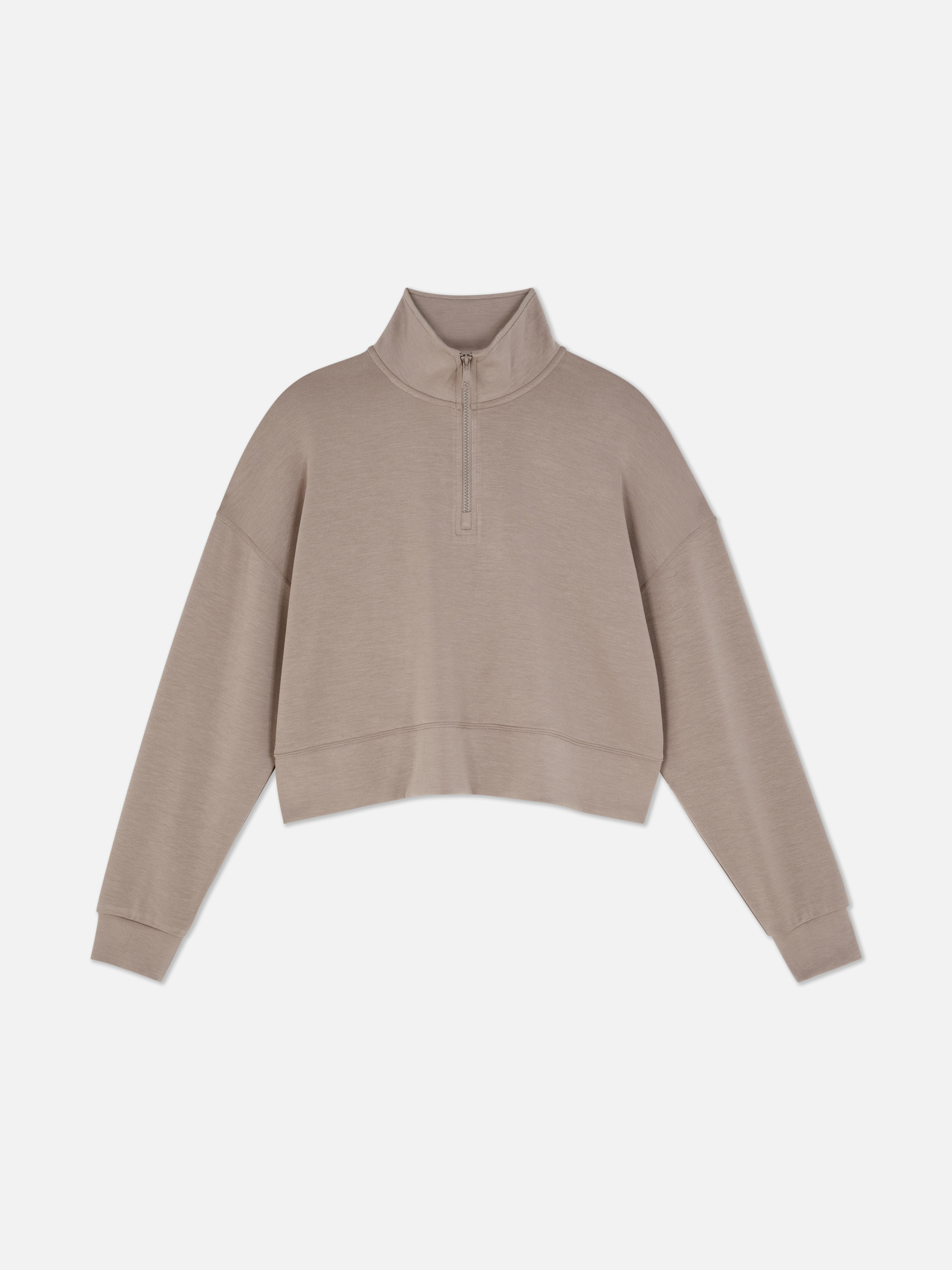 Funnel Neck Half-Zip Sweatshirt