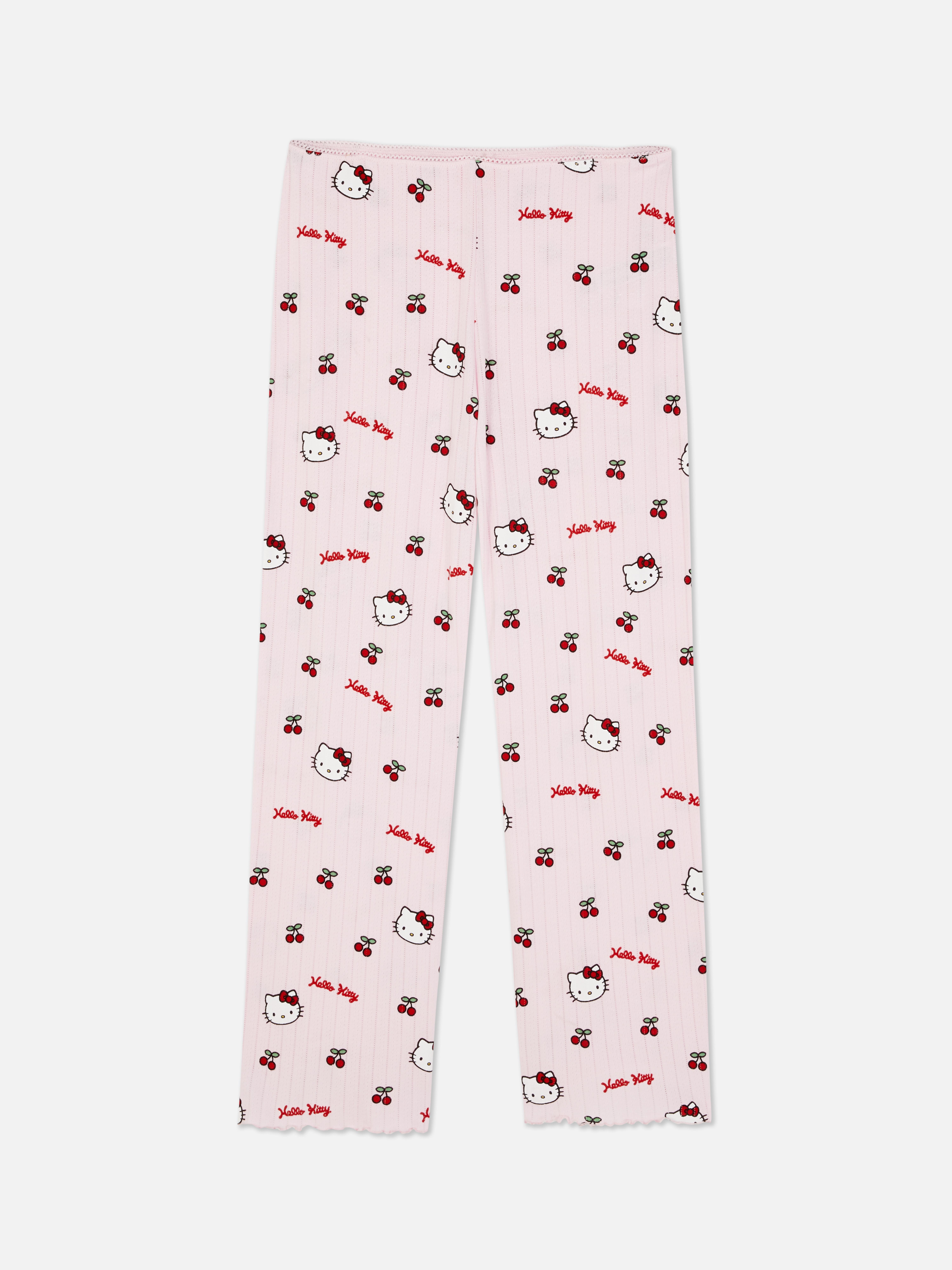 Hello Kitty mintás, aprólyukacsos pizsamanadrág