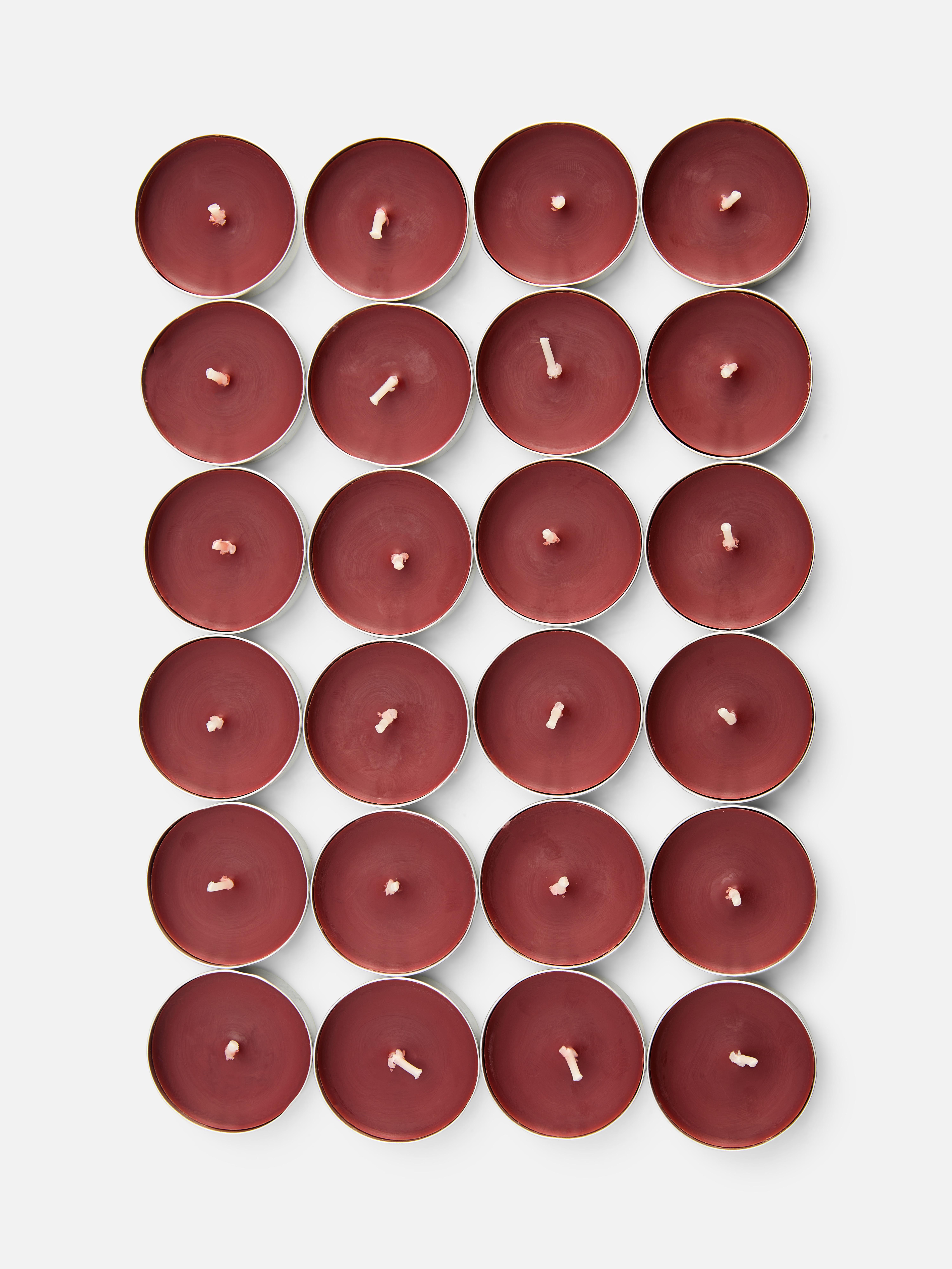 Pack de 24 velas pequeñas Burdeos