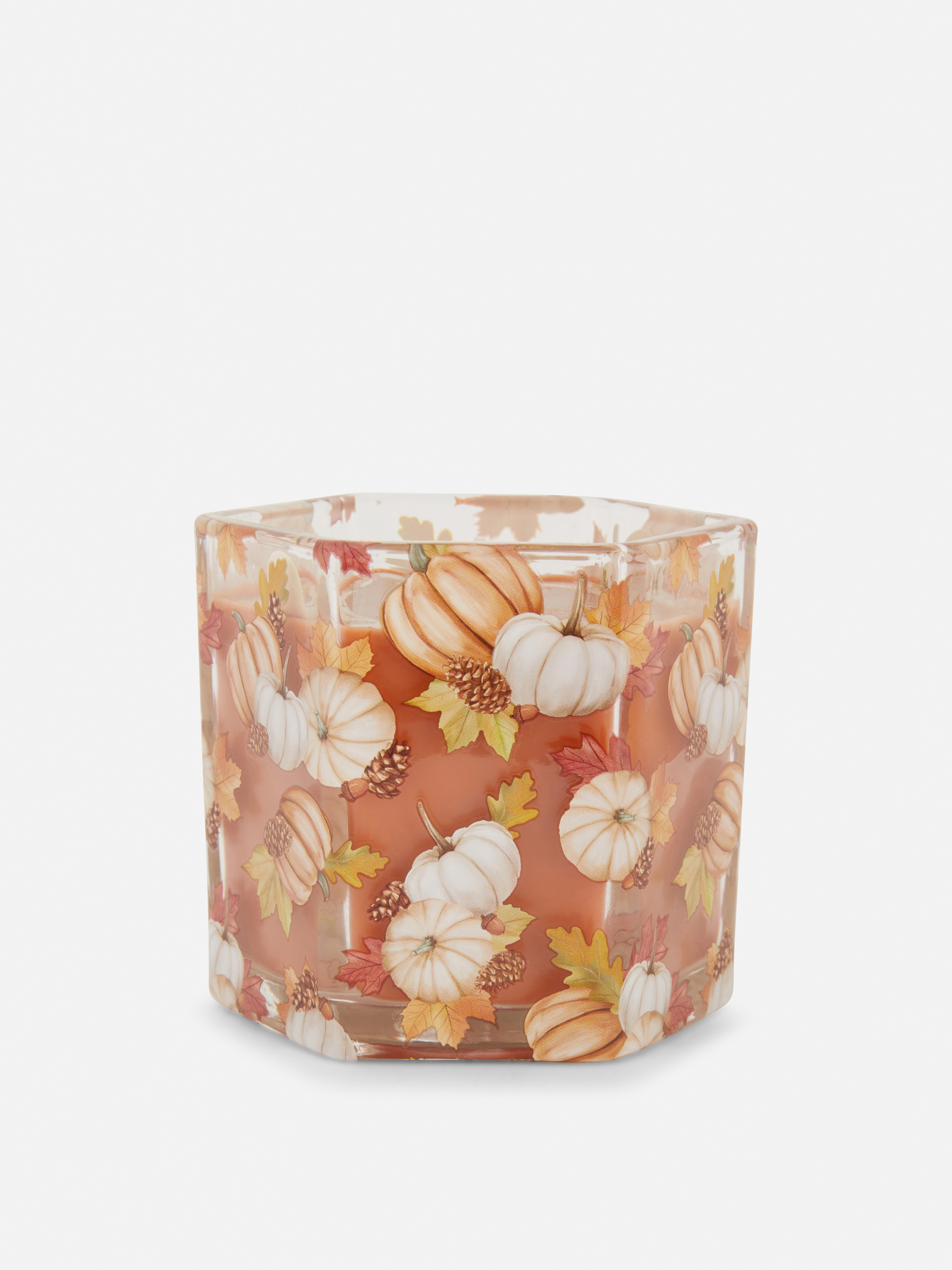 Hexagonal Floral Candle Jar