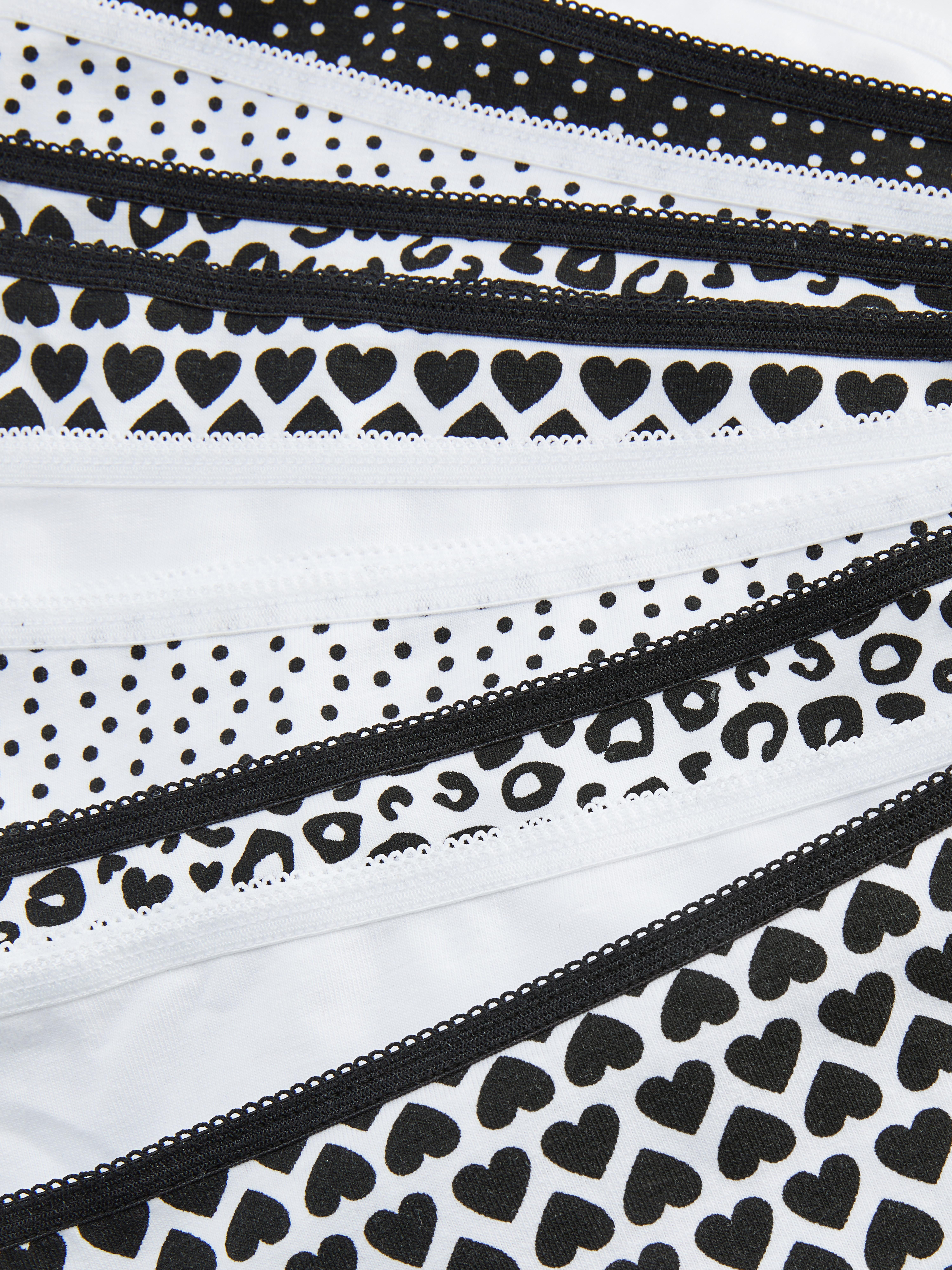 Korte zwart-witte slips, set van 10