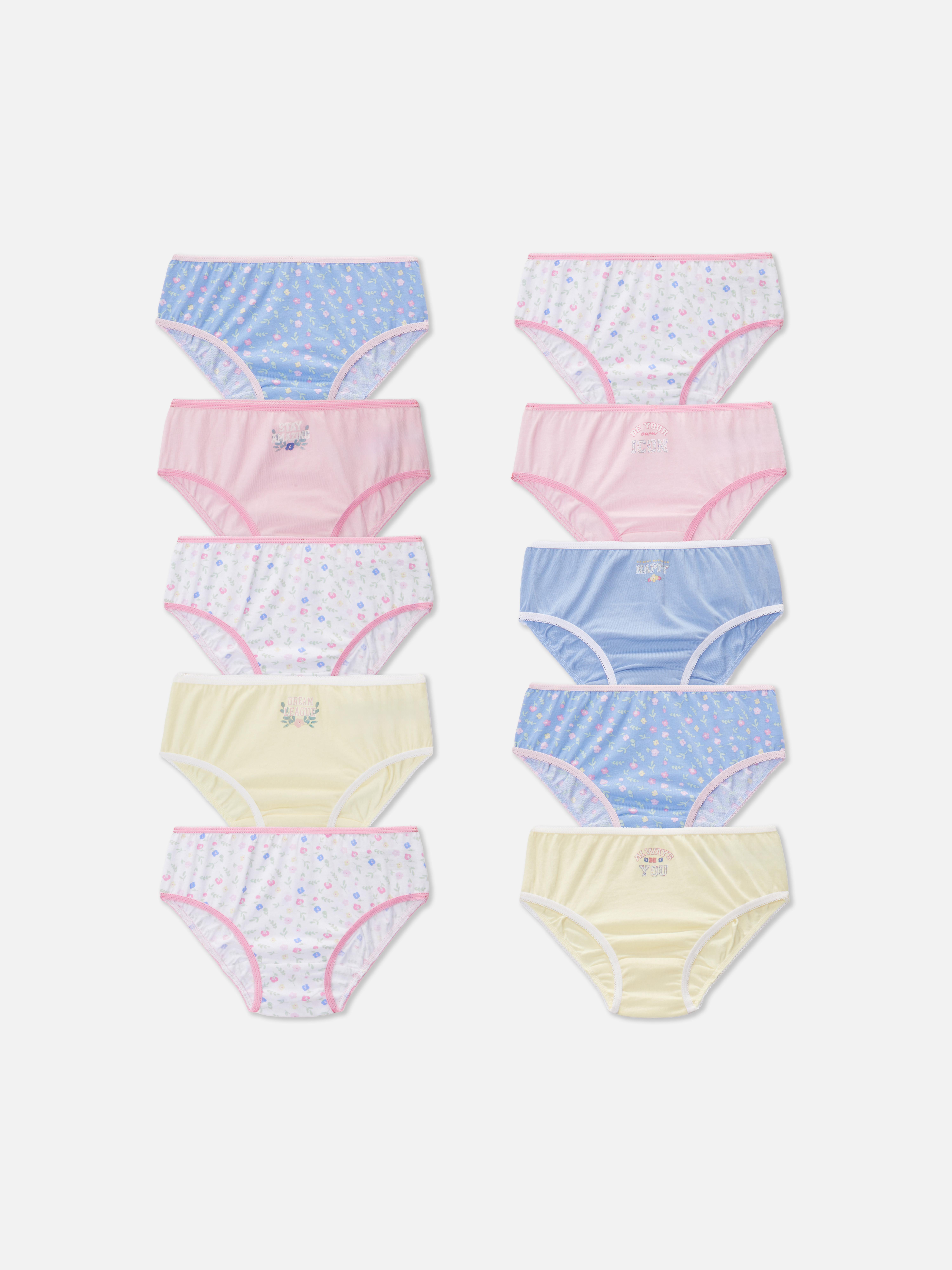 Carole Girls Hip Hugger Panties – Nylon Lace Elastic, Size 10, Pastel 4-Pack (Made In USA)