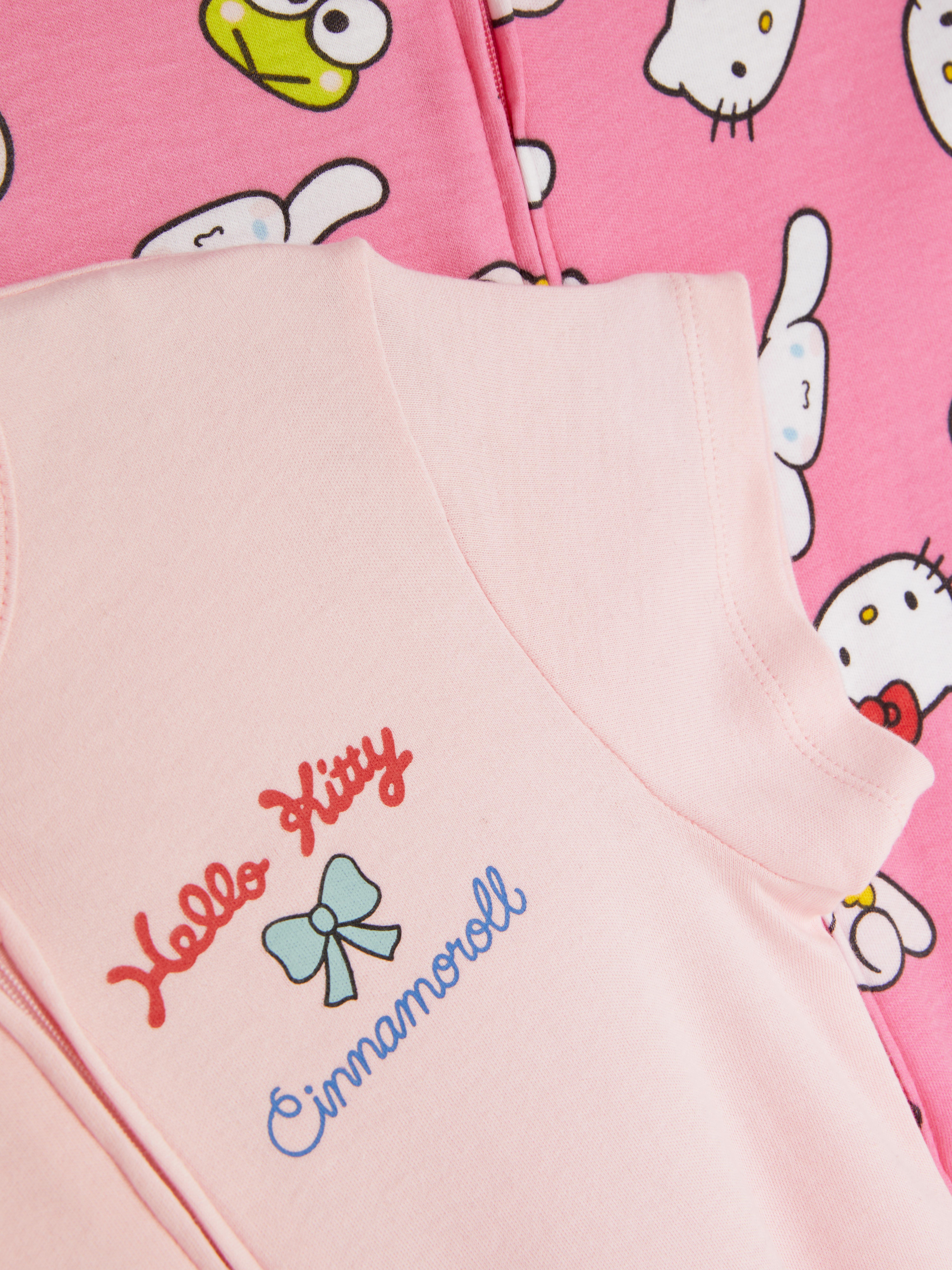 2pk Hello Kitty and Friends Zip-Up Rompers