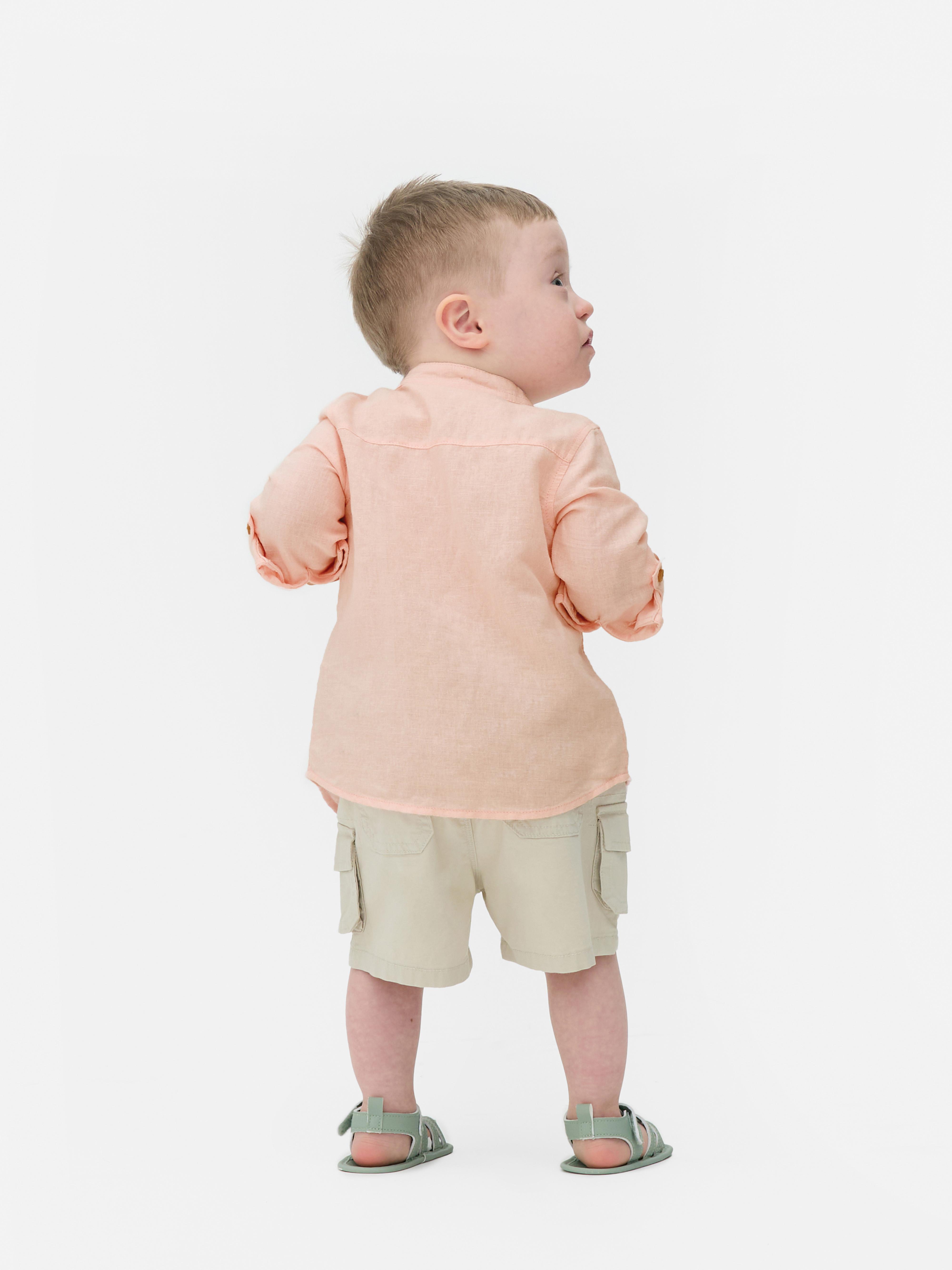 Long Sleeve Linen Blend Shirt