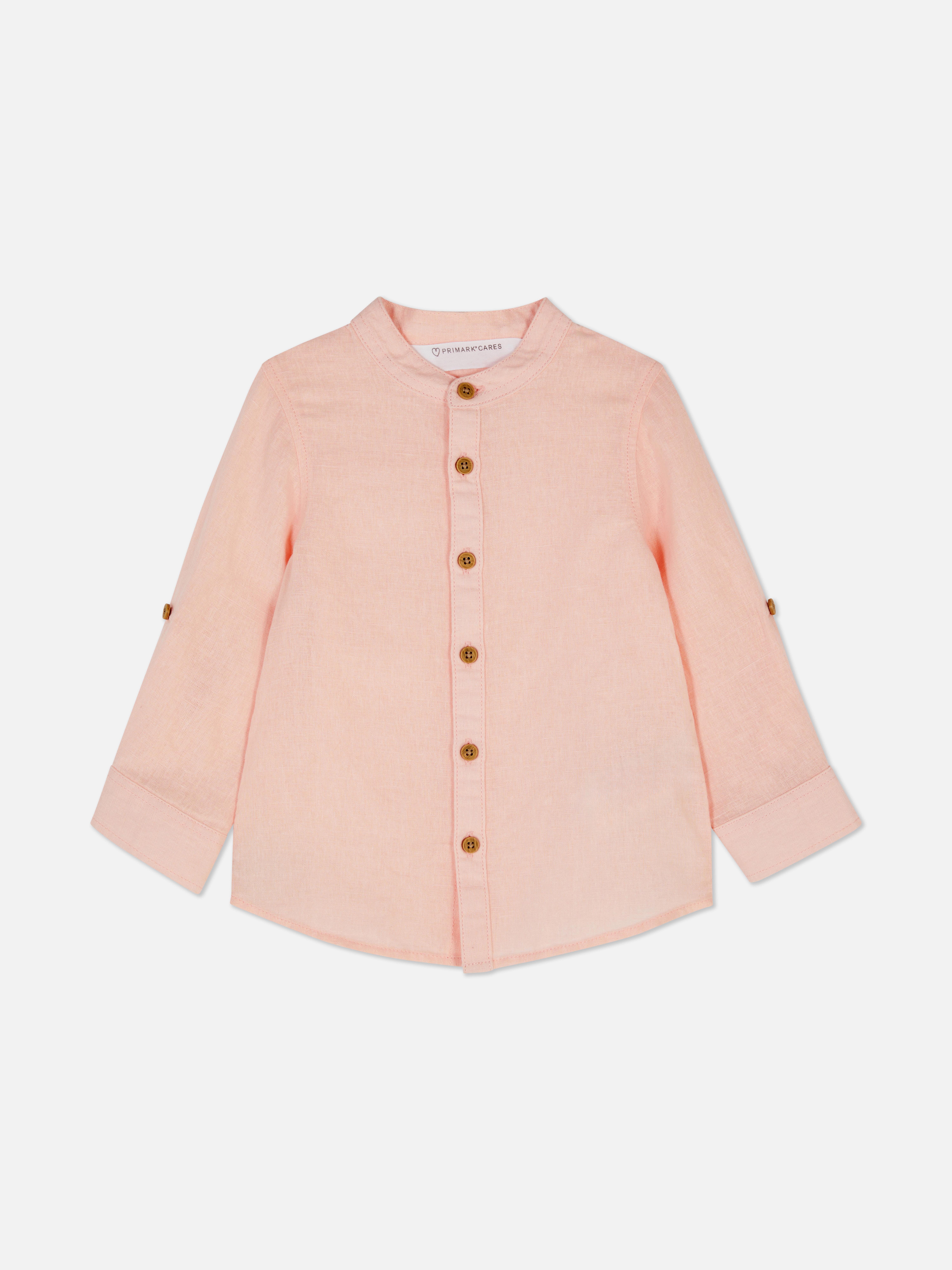 Long Sleeve Linen Blend Shirt