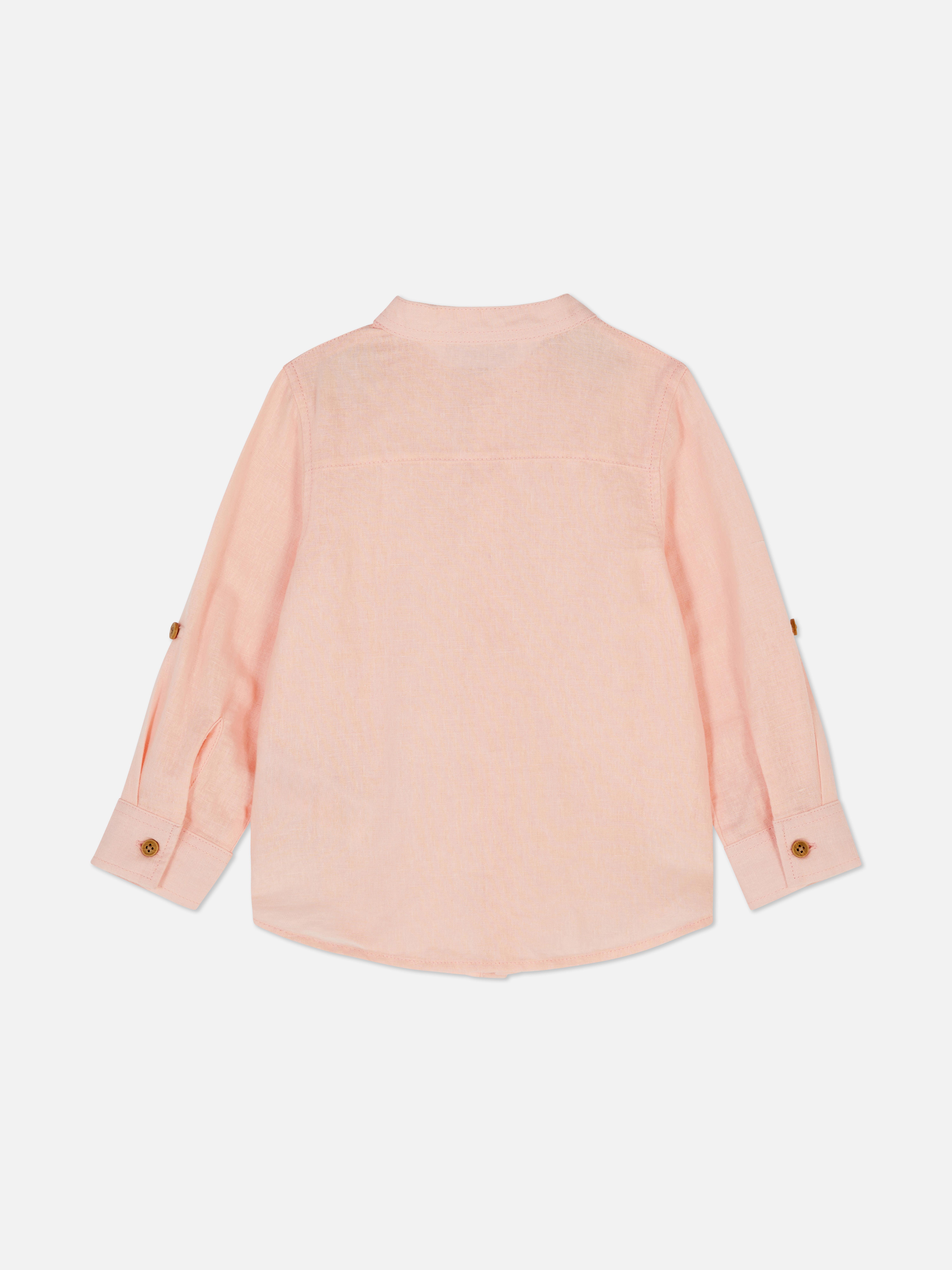Long Sleeve Linen Blend Shirt
