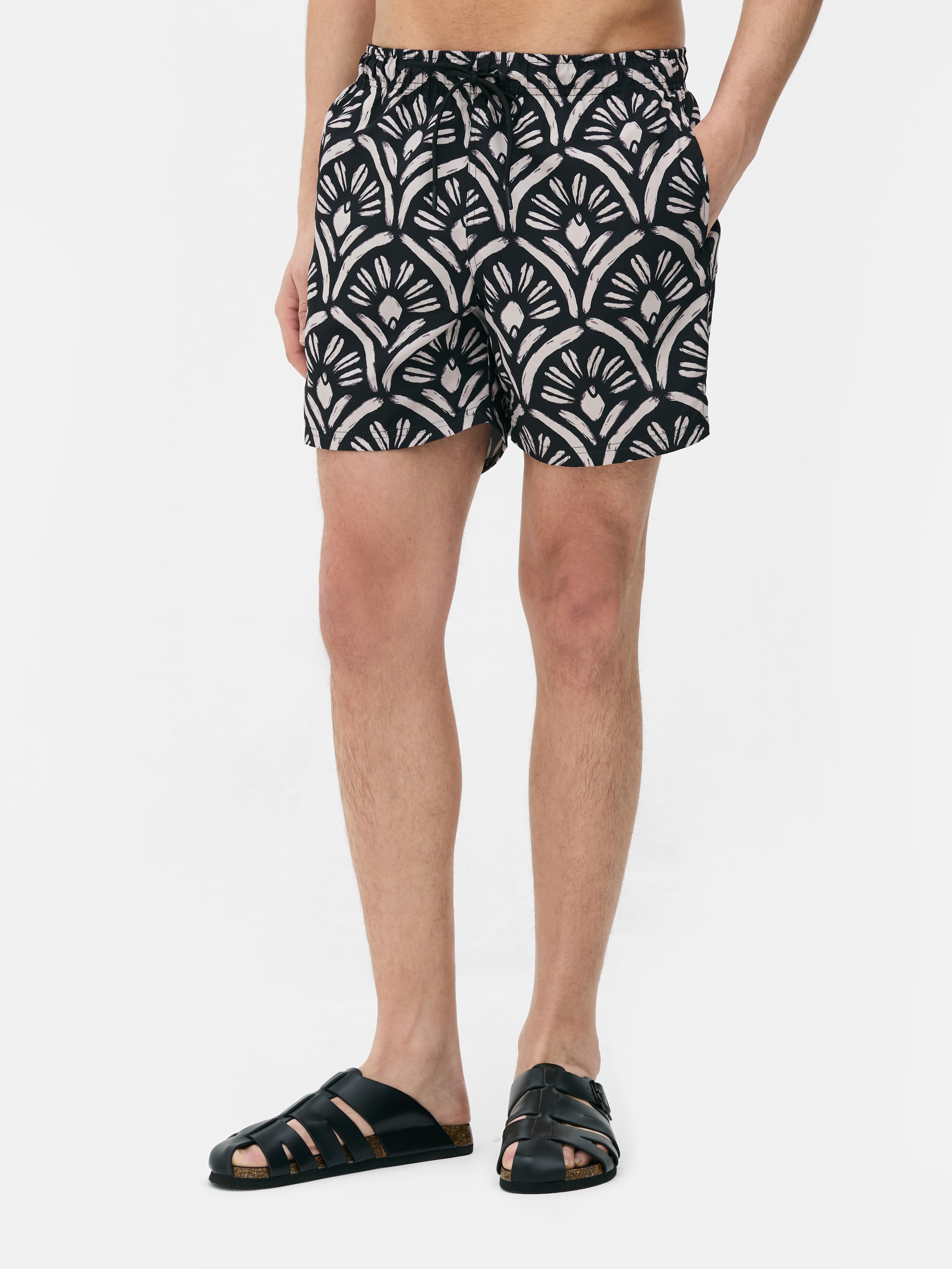 Abstract Drawstring Swimming Shorts