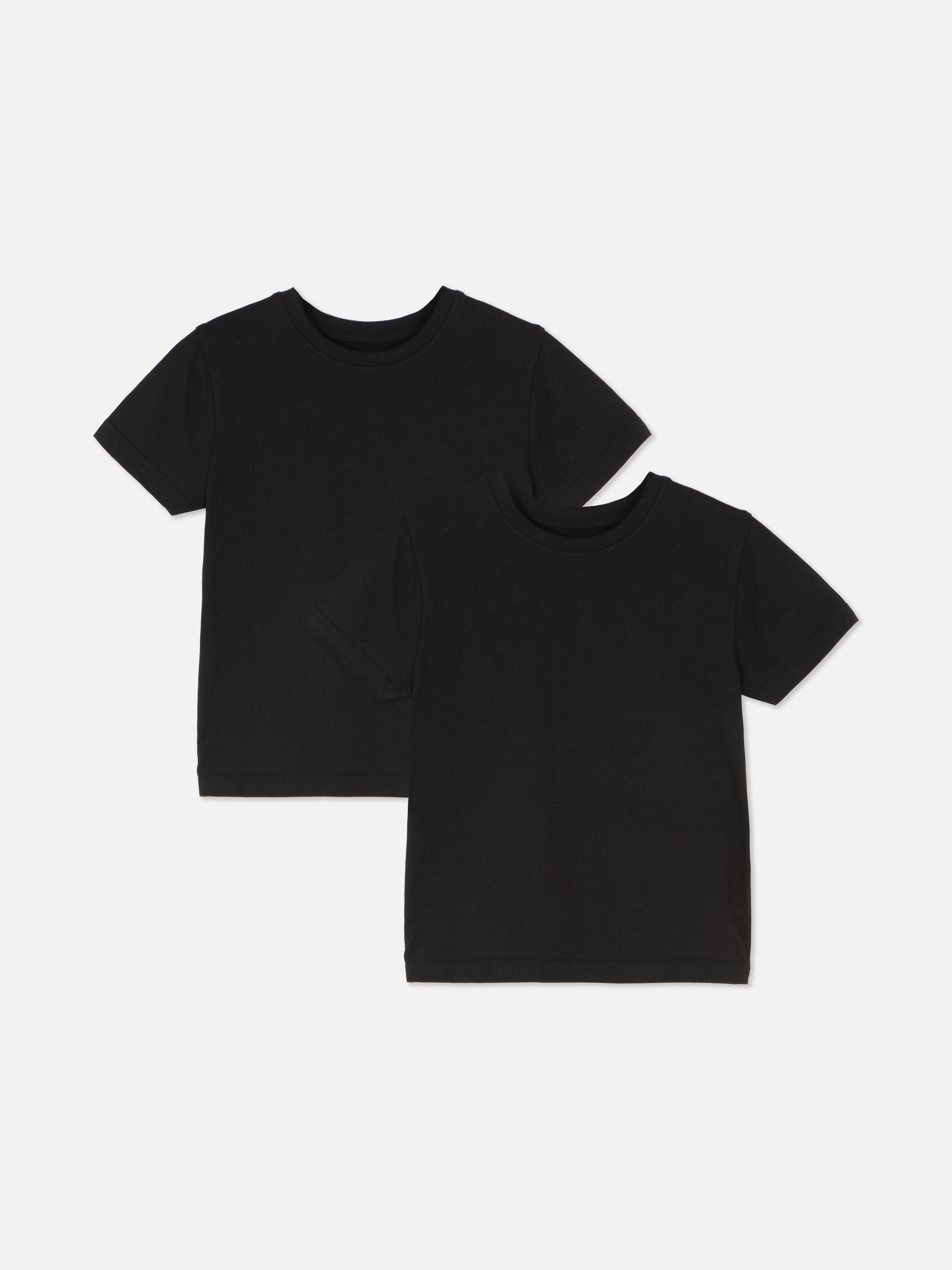 T-shirts Essential, set van 2 Zwart