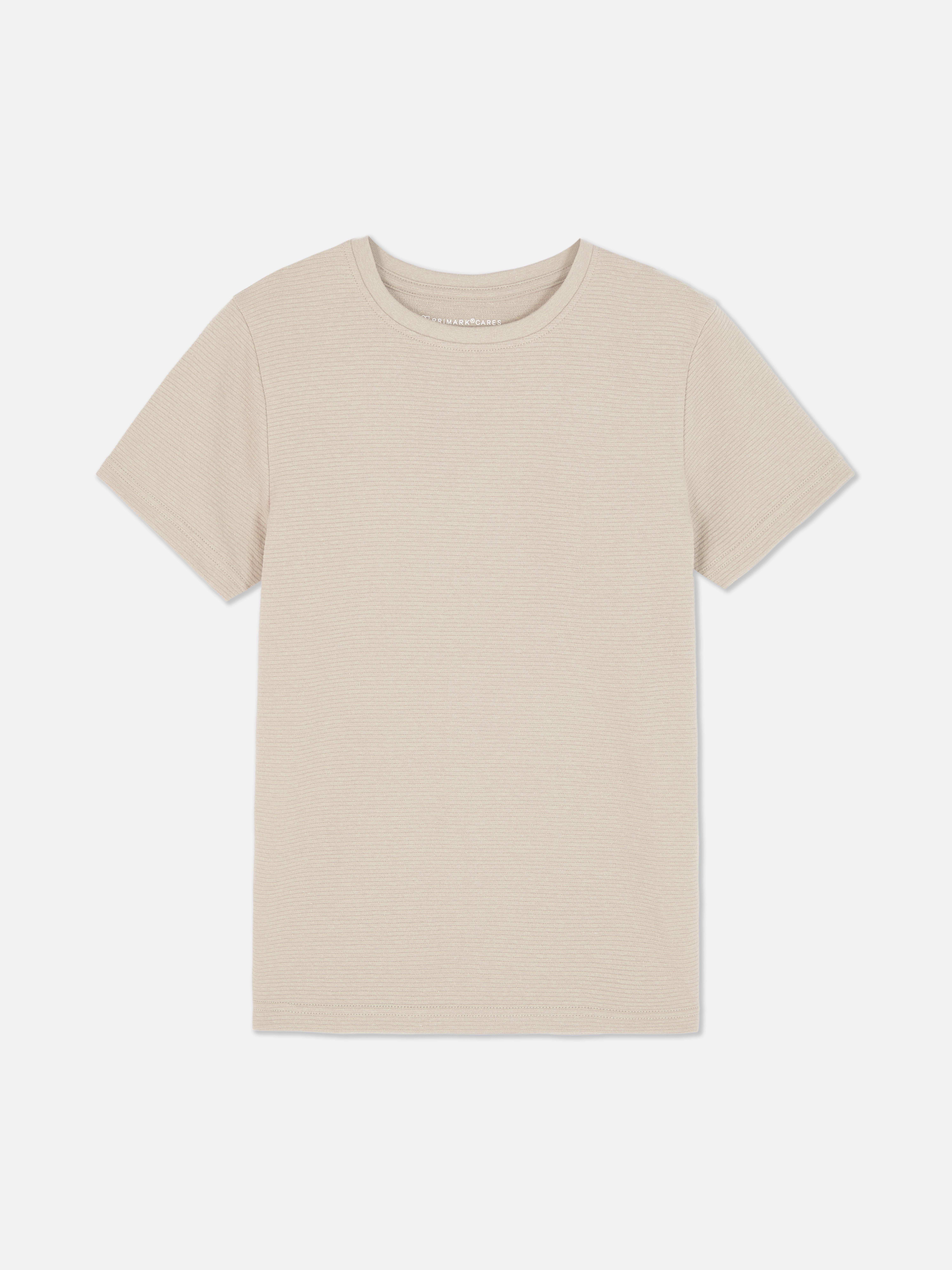 Teksturowany T-shirt z tkaniny ottoman Średnioszary