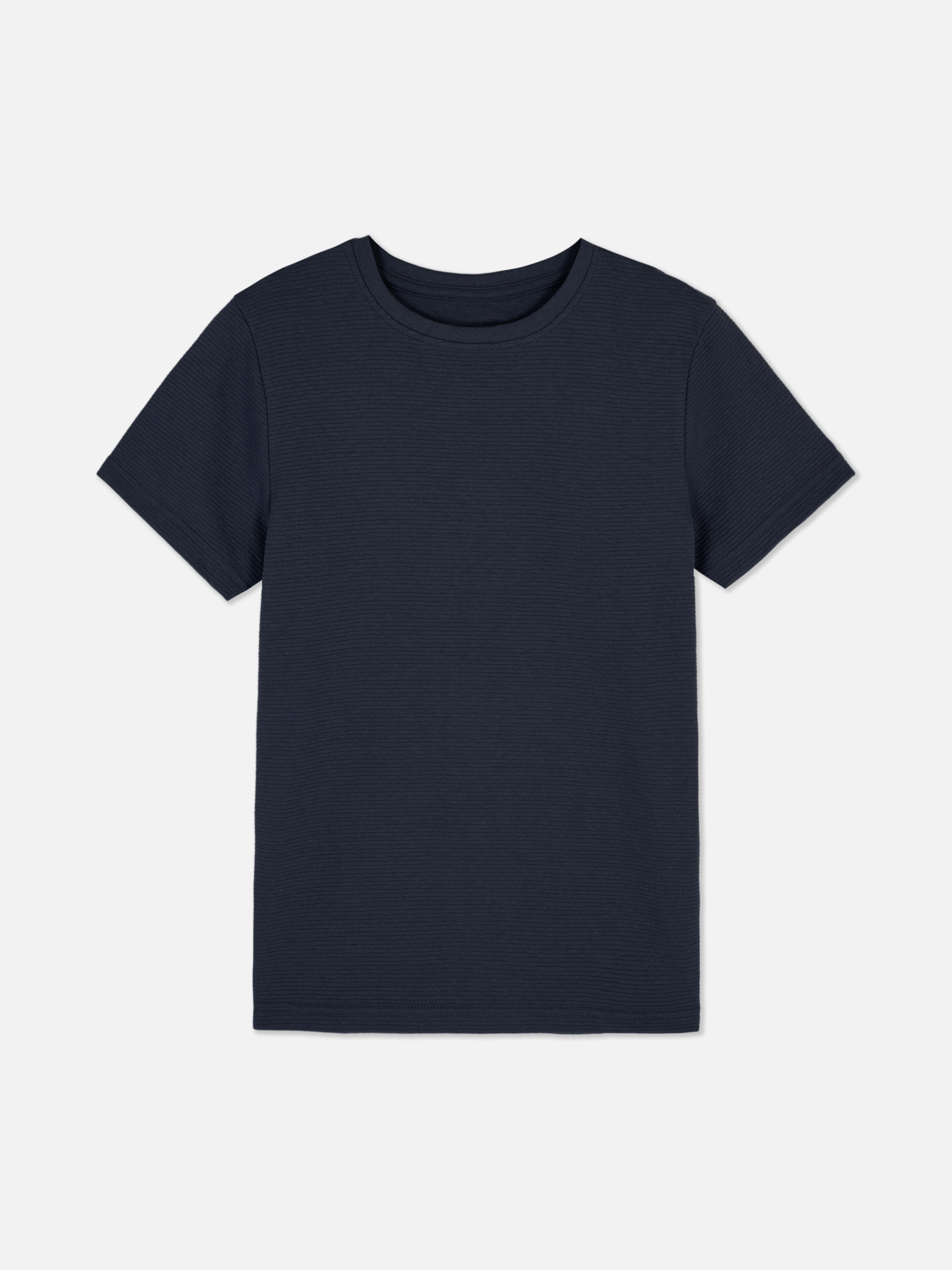 Teksturowany T-shirt z tkaniny ottoman Granatowy