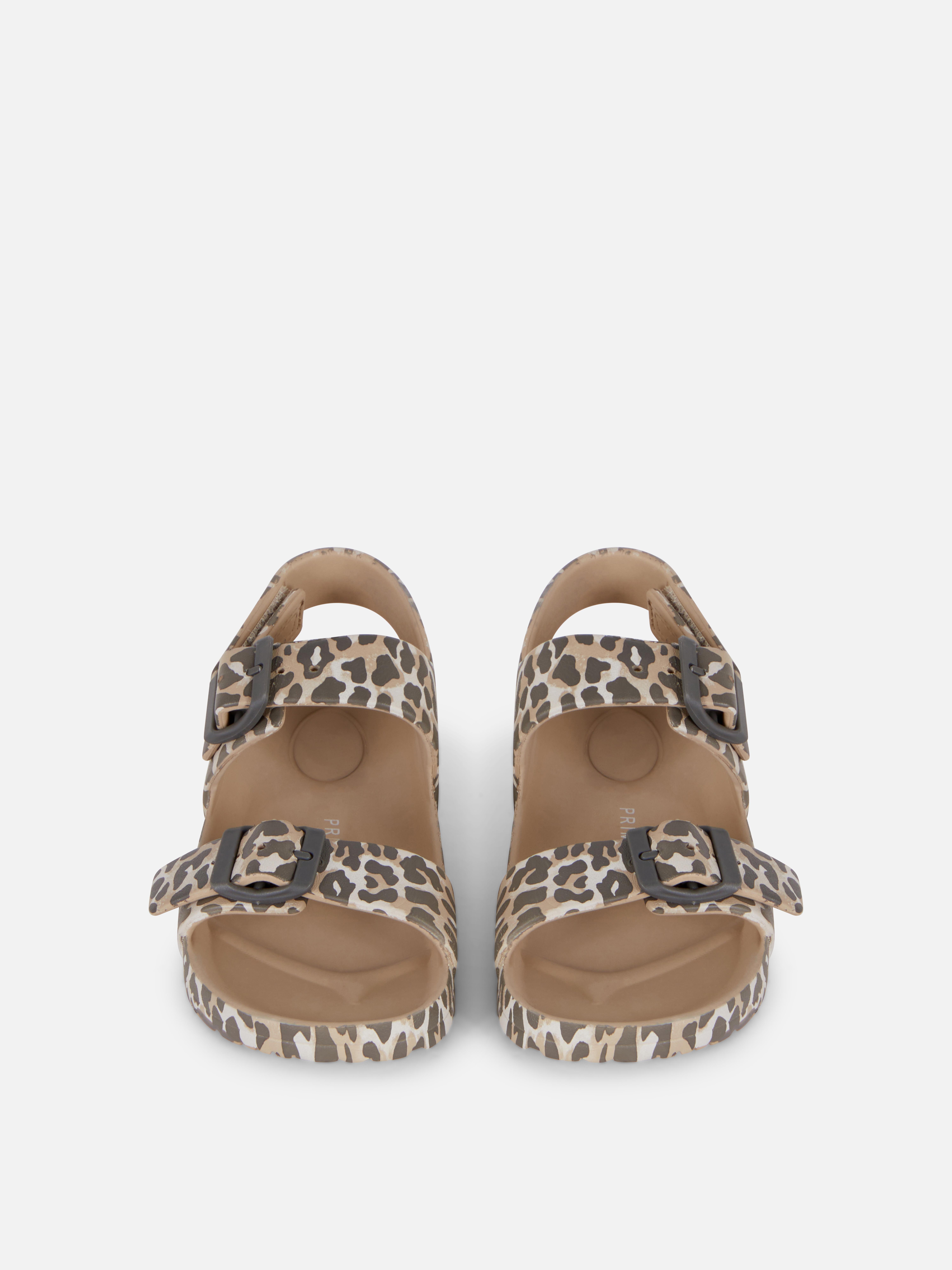 Sandali leopardati con doppia fascia