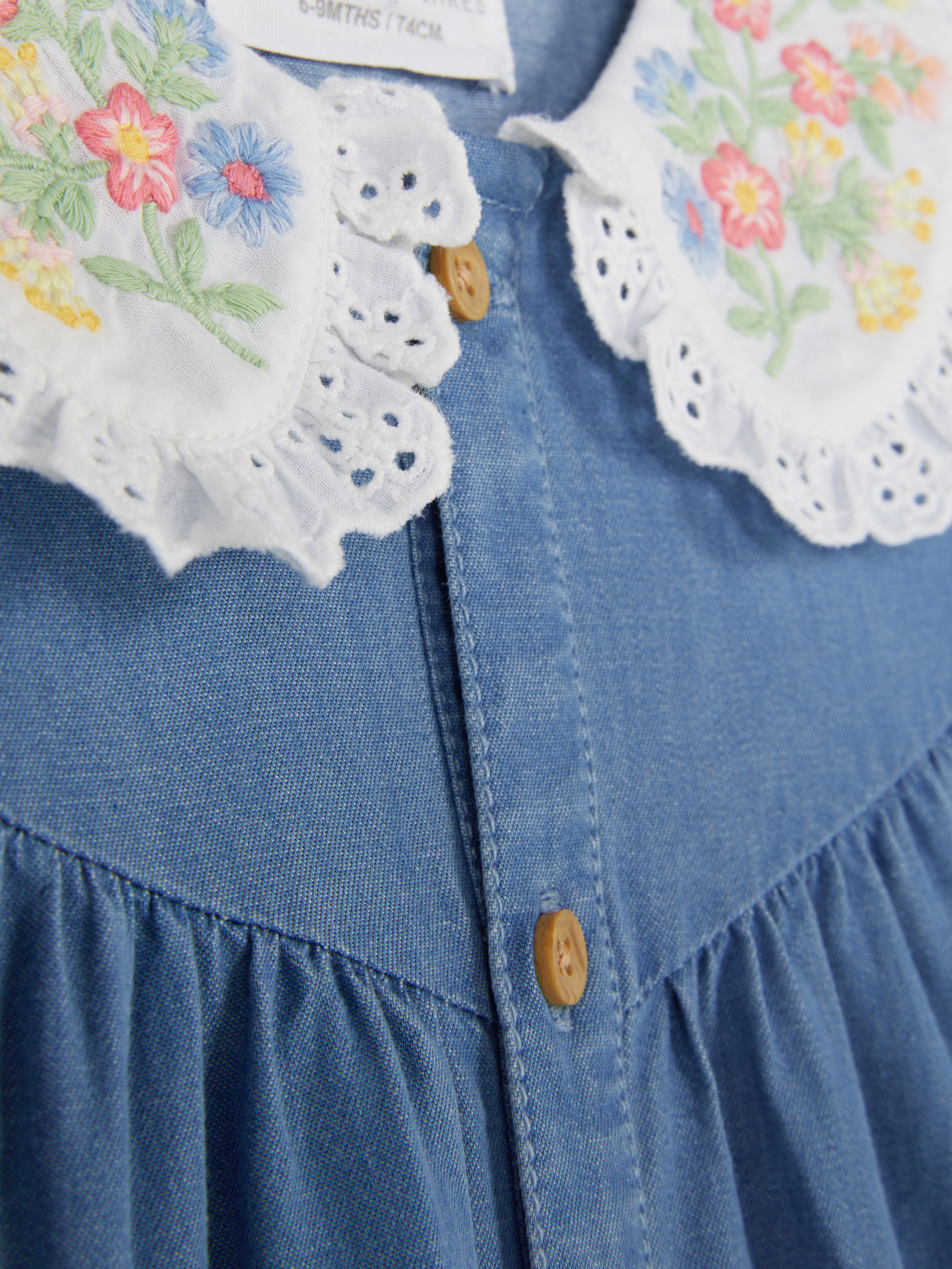 Tiered Chambray Dress